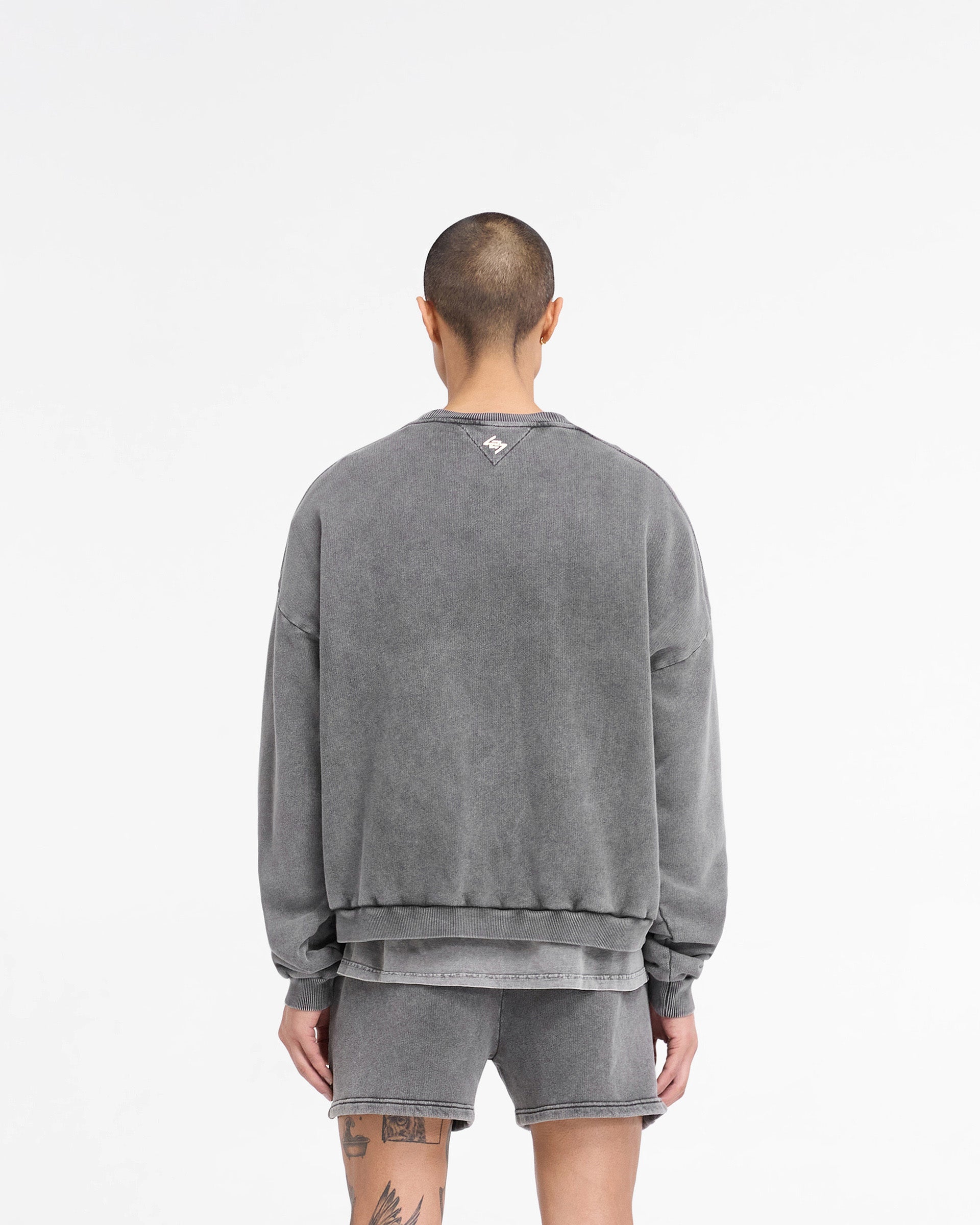 247 Vs The World Boxy Sweater - Oversized Unisex Pullover in Pewter Gray | Trendy Streetwear for Casual Outfits & Layering