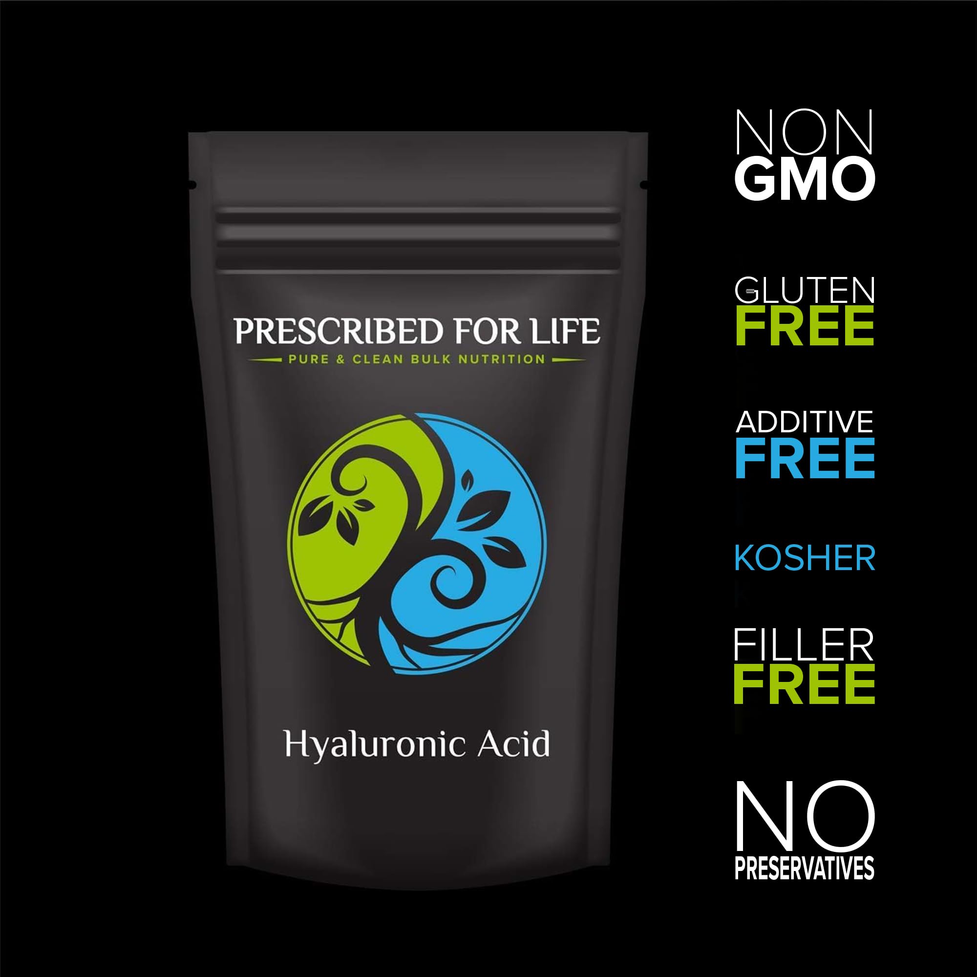 Premium Hyaluronic Acid Powder 1kg (2.2lb) - Food Grade Sodium Hyaluronate Supplement with Medium Molecular Weight 1.15 Mil Daltons - Supports Joint Health & Skin Hydration - Ideal for DIY Skincare, Supplements & Anti-Aging Routines