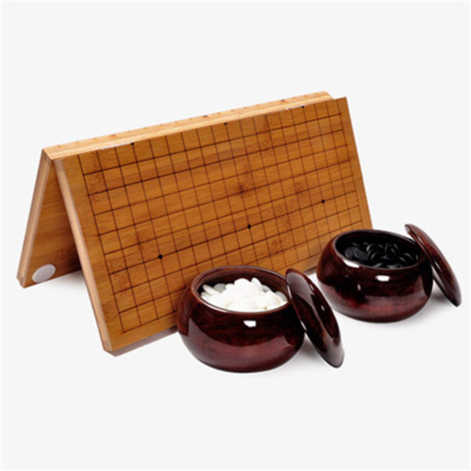 Premium 19x19 Go Chess Set - 361 Pieces Weiqi Board Game with Folding Table | Classic Chinese Strategy Game for Adults & Kids | Perfect for Home, Party, Travel & Casual Play