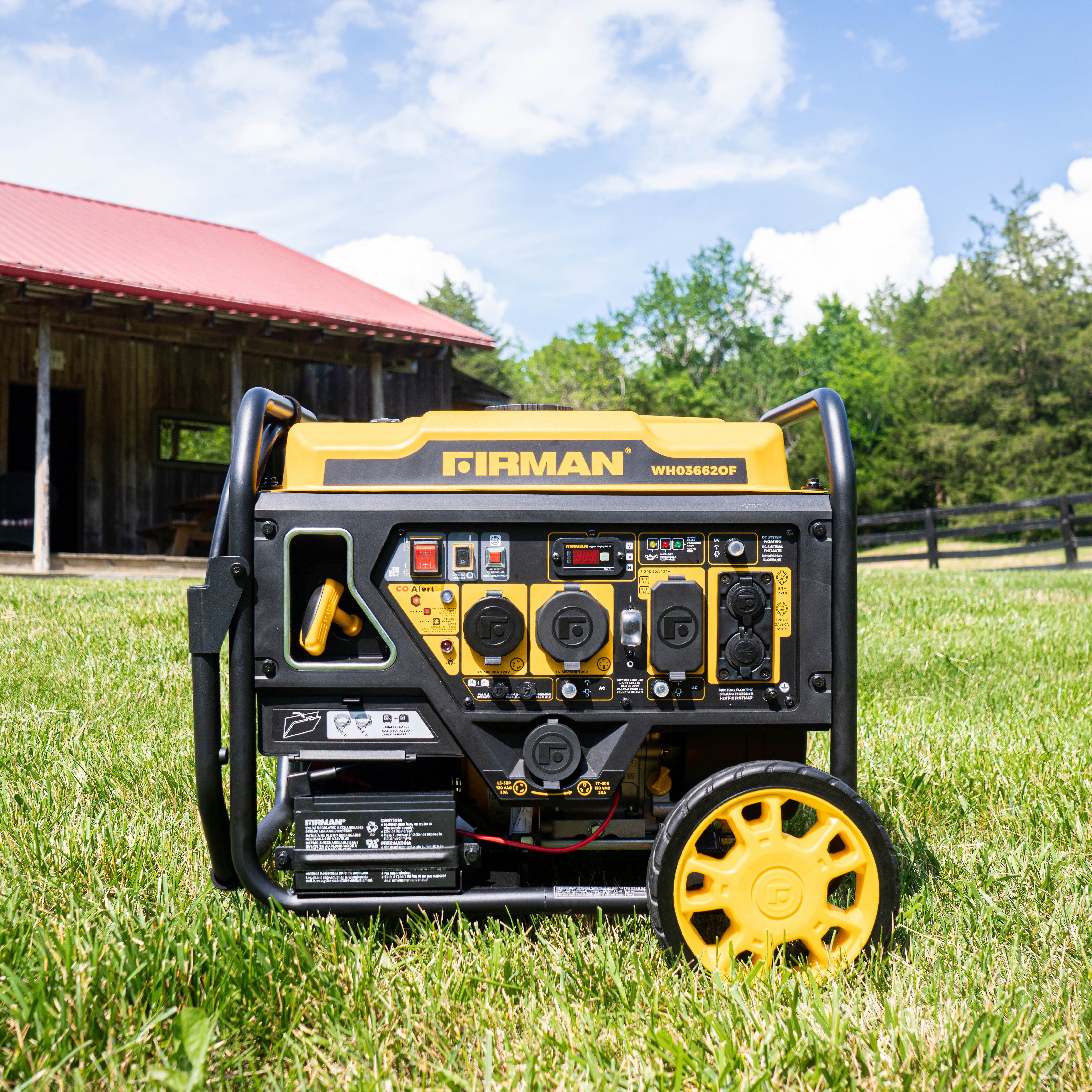 Dual Fuel Open Frame Inverter Generator 4500W with Electric Start & CO Alert - Perfect for Camping, RV Trips, and Emergency Power Backup