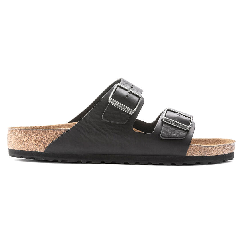 Birkenstock Men's Arizona Grip Leather Sandals - Vintage Wood Black | Comfortable & Durable Footwear for Walking, Travel & Casual Wear