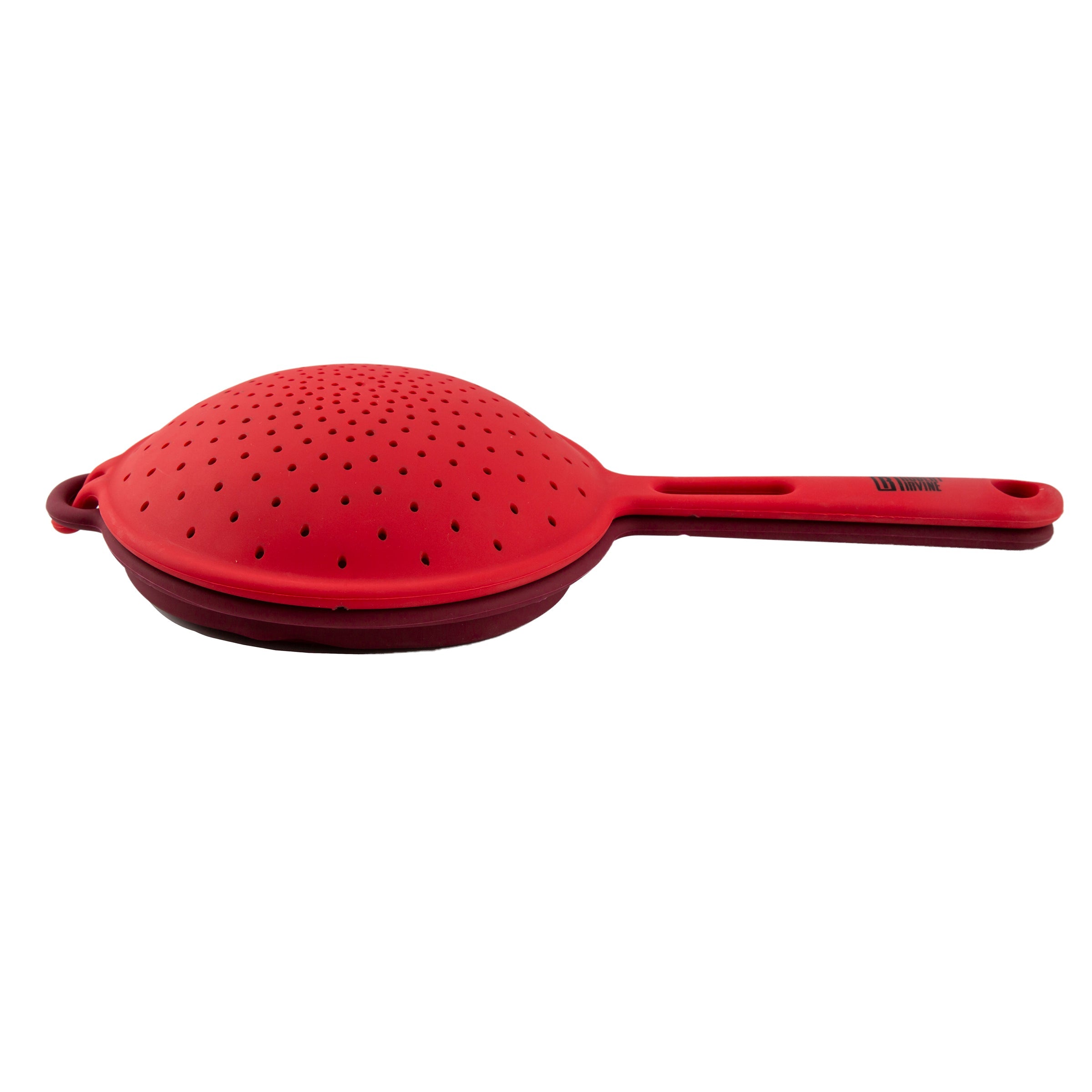 Premium Robert Irvine 2-Piece Silicone Colander Set - Durable, Heat-Resistant & BPA-Free Kitchen Strainers - Perfect for Pasta, Salad, Vegetables & Fruit Washing (Red)