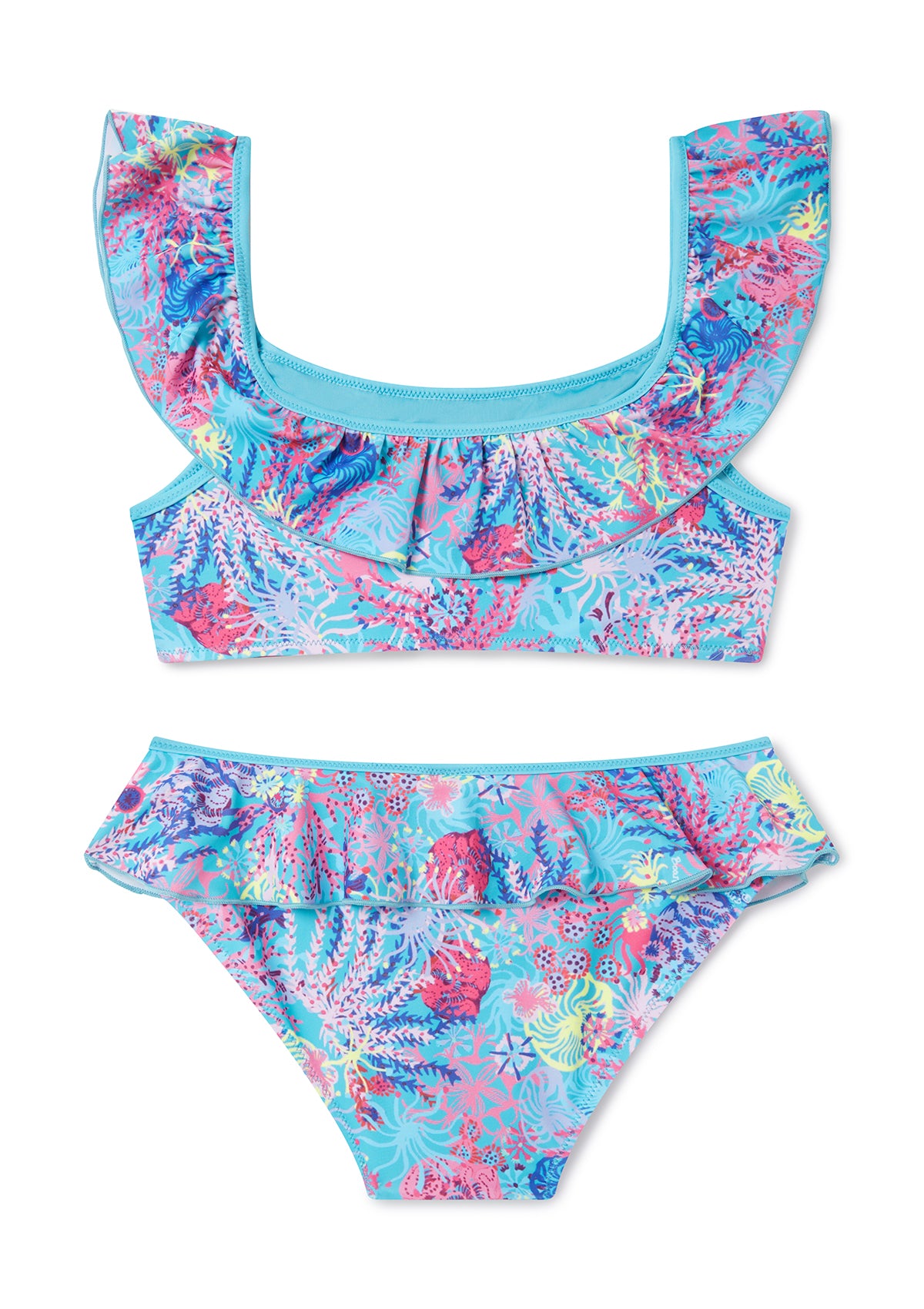 Coral Bikini Set for Teen Girls & Matching Father's Swim Trunks - Perfect for Beach Vacations and Family Pool Parties