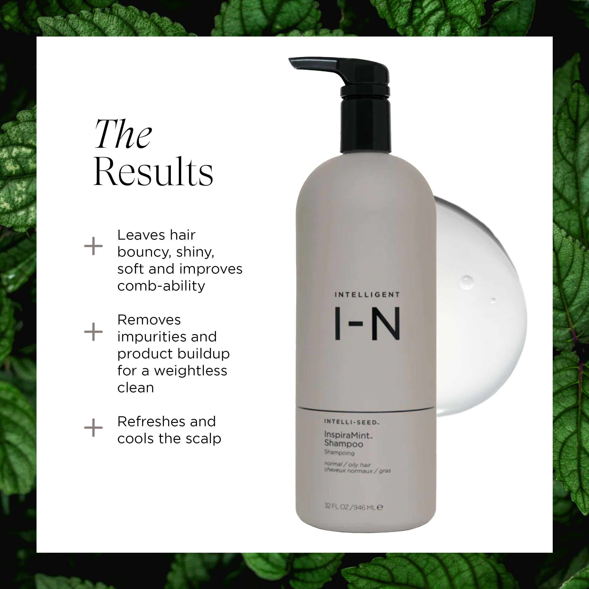 Intelligent Nutrients InspiraMint Shampoo - Organic Mint Daily Shampoo for Fine & Oily Hair | Balancing, Refreshing, Color-Safe & Vegan Formula (32 Fl Oz) | Perfect for Daily Hair Care & Scalp Refreshment