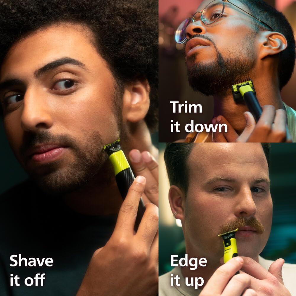 Philips Norelco OneBlade 360 Hybrid Electric Trimmer & Shaver for Men - 5-in-1 Beard, Face & Body Groomer with 360 Blade Tech, Wireless Connectivity, Travel Case & Body Kit (Model QP4631/90) - Perfect for Travel, Gym & Everyday Grooming