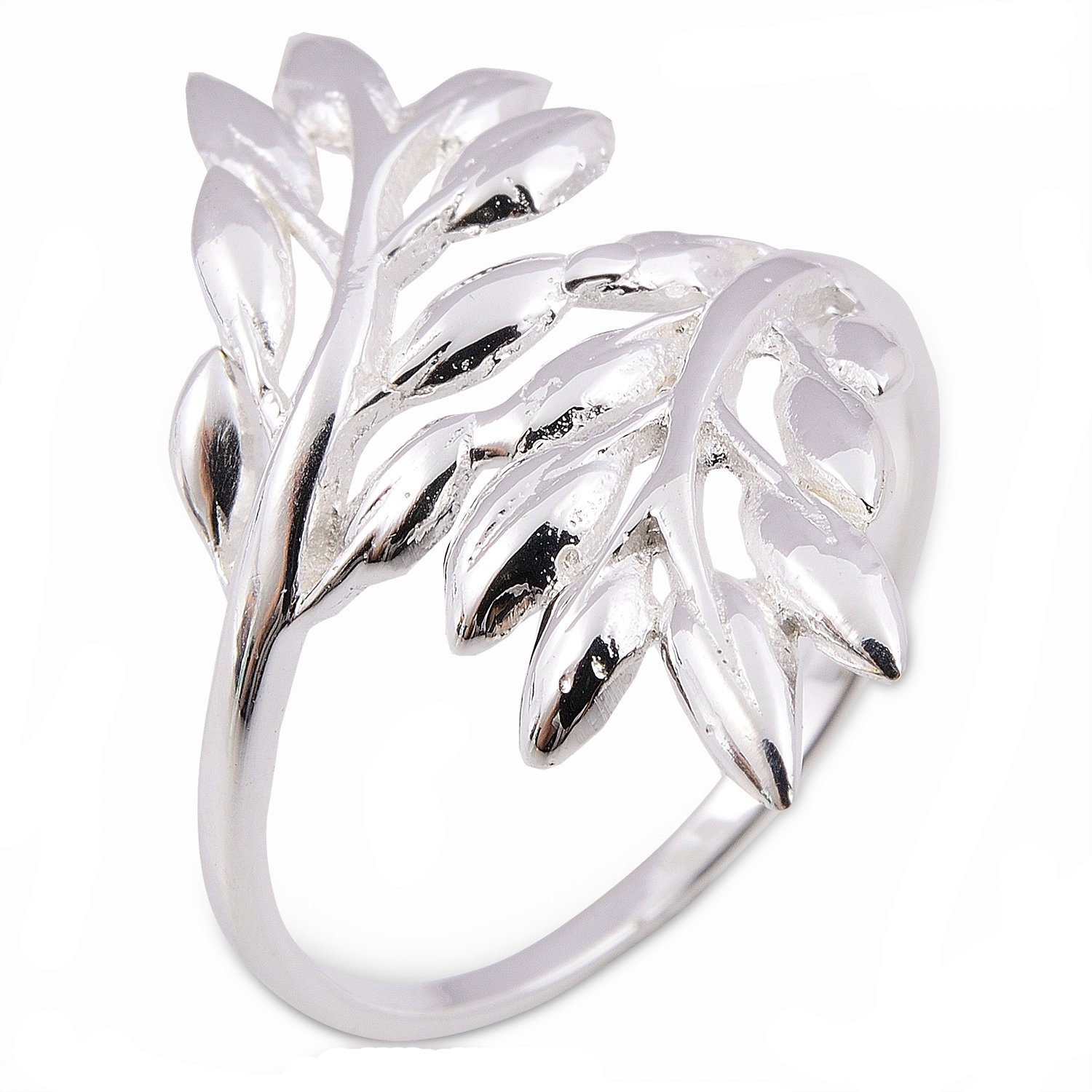 925 Sterling Silver Thai Design Leaf Ring - Elegant Handmade Jewelry for Women, Perfect for Parties, Weddings & Everyday Wear