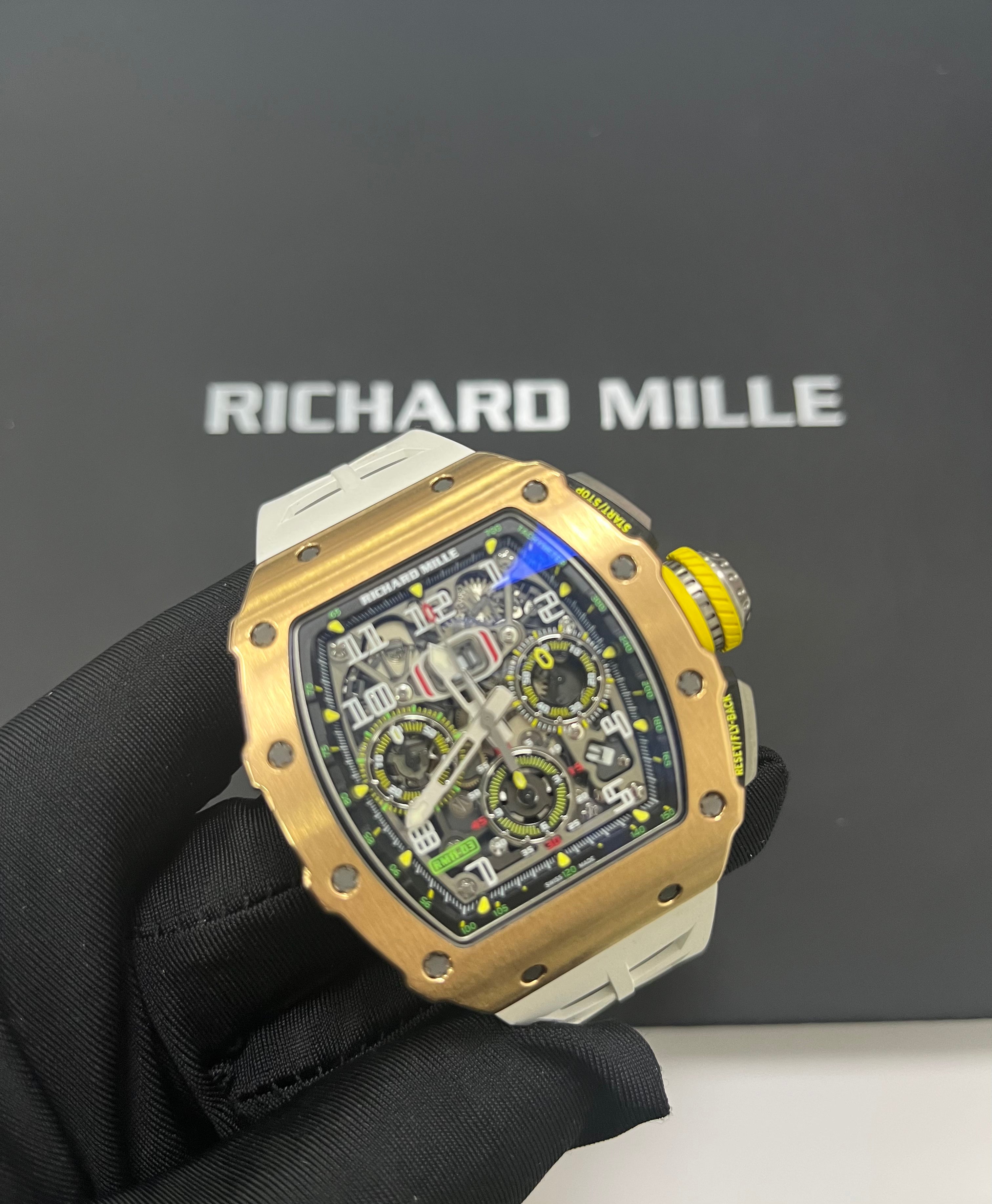 Richard Mille RM 11-03 Rose Gold Titanium Automatic Flyback Chronograph Watch - Luxury Sports Timepiece for Racing Enthusiasts & Collectors