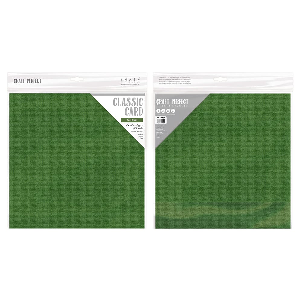 Premium Classic Fern Green Weave Textured Greeting Cards - 12 x 12 Inches (5-Pack) - Perfect for Weddings, Anniversaries & Special Occasions
