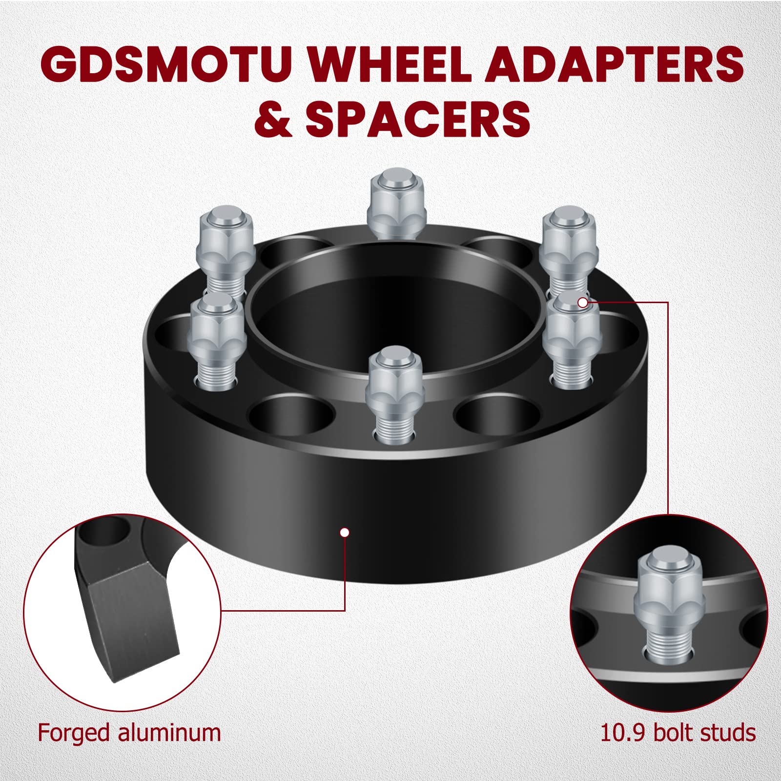 2 Inch 6x5.5 to 6x139.7 Wheel Spacers for Toyota 4Runner, Land Cruiser, Tacoma, Tundra, FJ Cruiser | Dodge D50, Raider, Ram 50 | 12x1.5 Studs & 106mm Bore | Off-Roading, Lifted Trucks & Custom Fitment