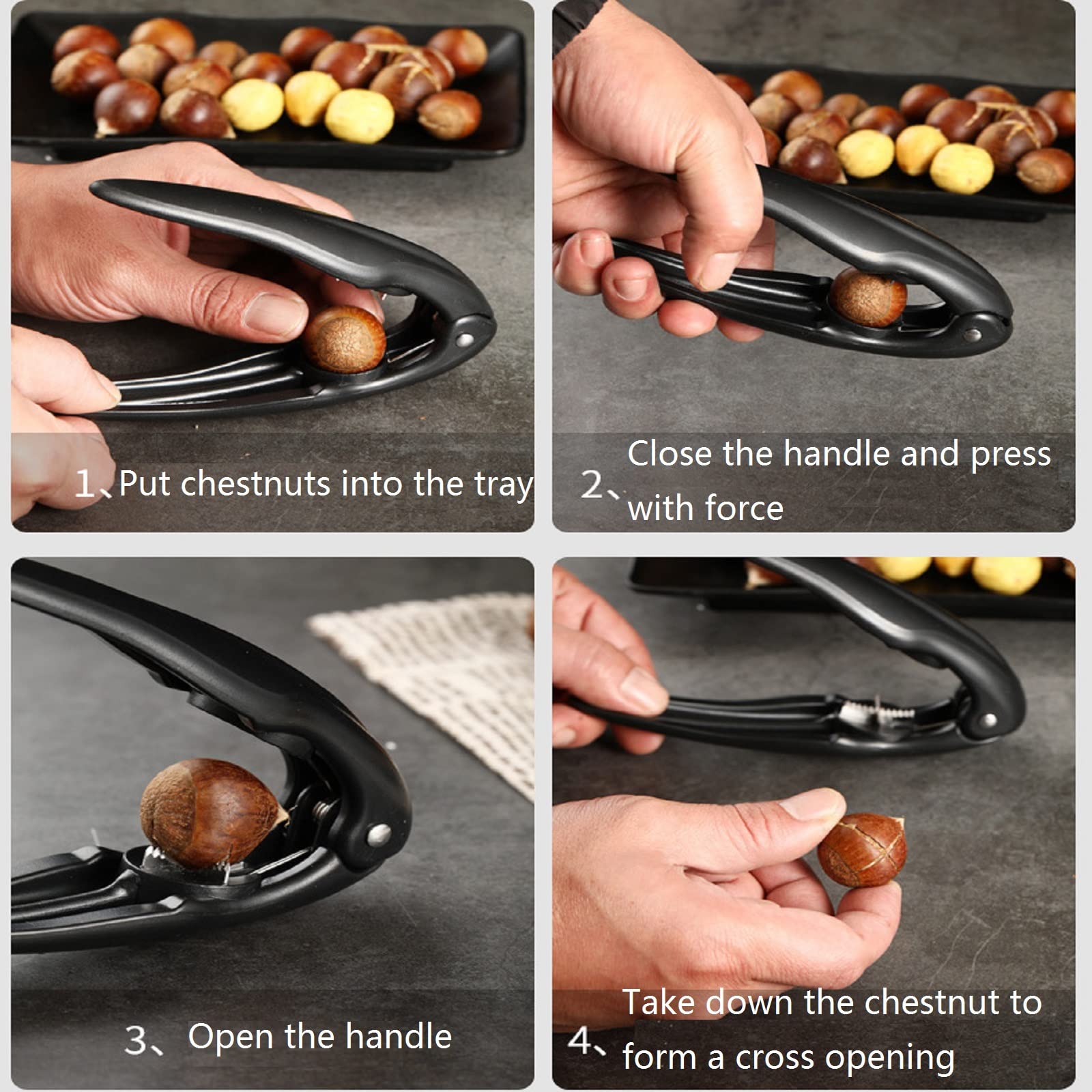 Premium Chestnut Peeler & Nut Cutter - Stainless Steel Chestnut Knife & Nutcracker Clip for Kitchen - Perfect for Peeling Chestnuts, Walnuts, Hazelnuts - Ideal for Baking, Cooking, and Holiday Recipes