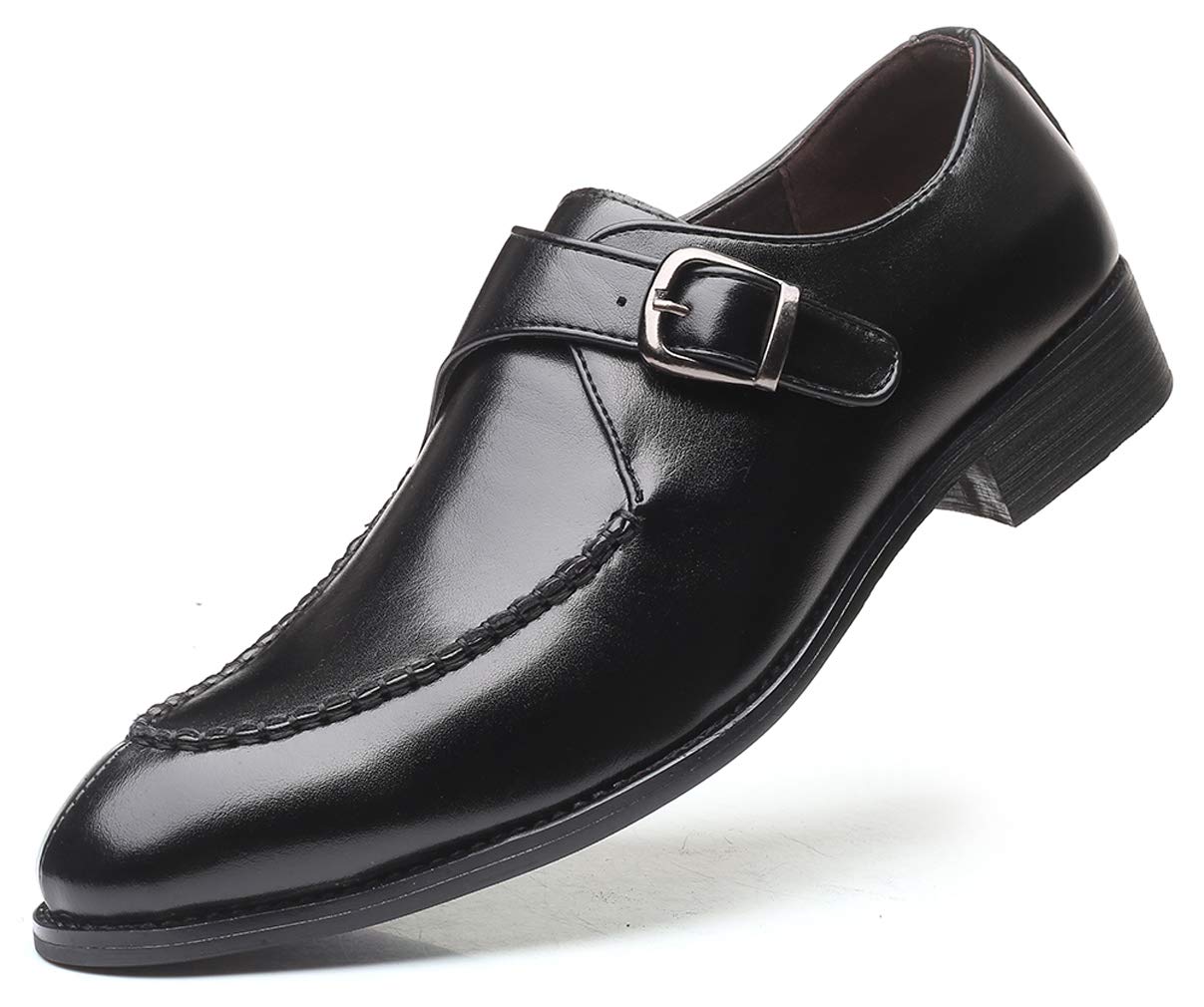 Santimon Men's Monk Strap Dress Shoes - Business Casual Slip-On Loafers for Men | Comfortable & Stylish Formal Footwear for Office, Wedding & Special Occasions