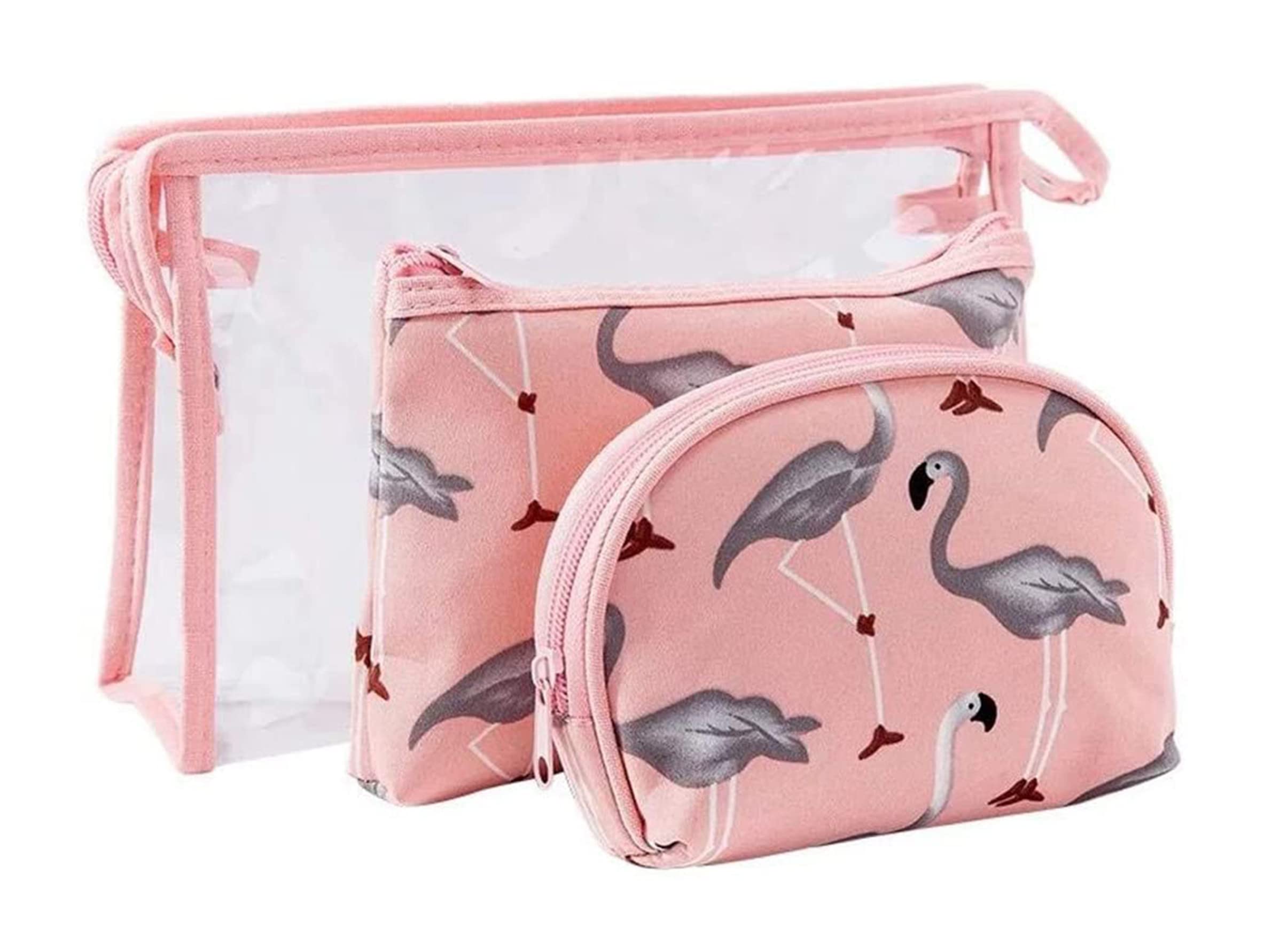 Stylish Makeup Bag Set for Women - 3 Sizes Portable Toiletry Organizer | Travel & Daily Use Cosmetic Pouch | Perfect for Gym, Vacation & Home Storage