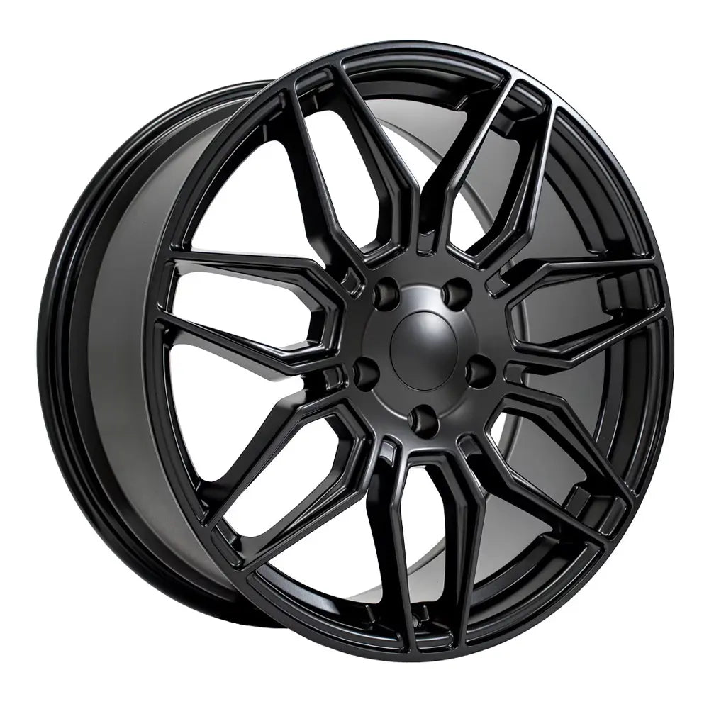 19x8.5 Inch Black CV03D Replica Wheels for Chevy Corvette C5 C6 C7 - Durable Alloy Rims Replacement for Performance Driving & Car Upgrades