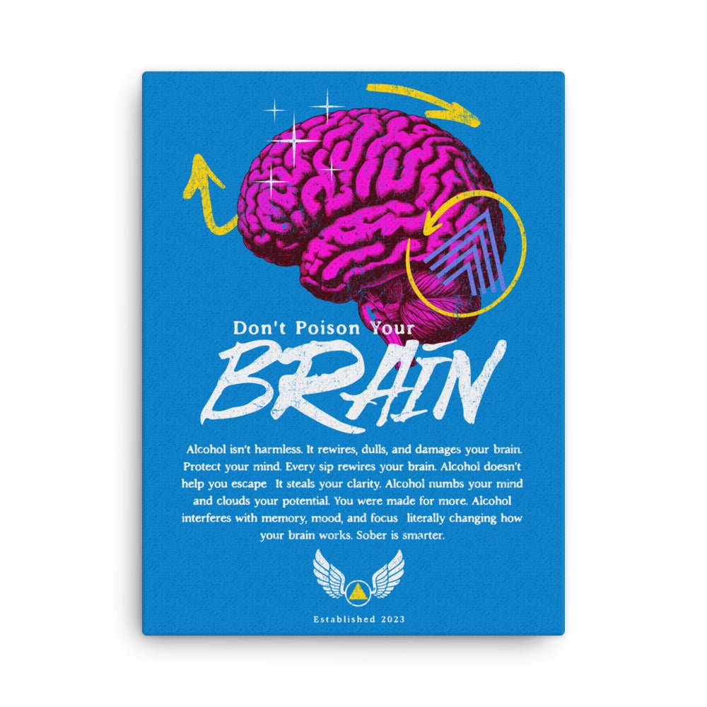 Premium Canvas Wall Art - Inspirational Quote 'Don't Poison Your Brain' - Modern Home & Office Decor for Living Room, Bedroom or Workspace