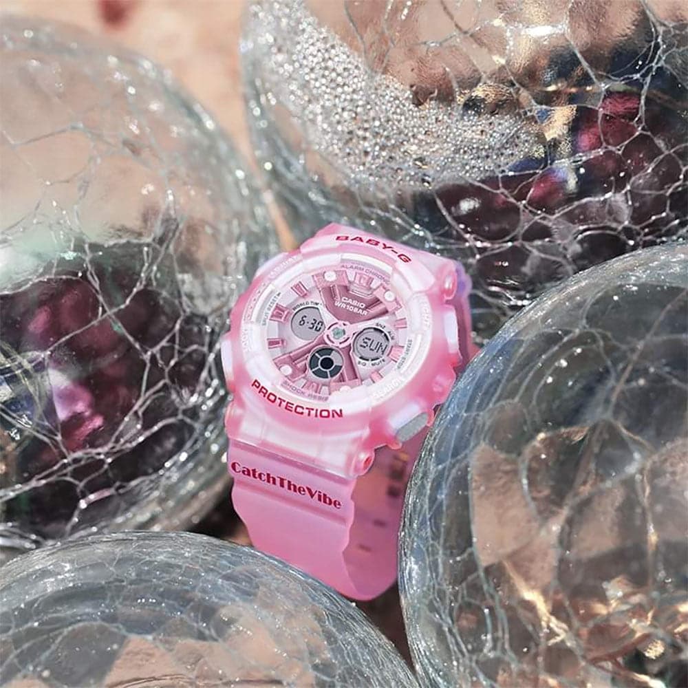 CASIO BABY-G BA-130CV-4ADR Pink Resin Strap Women's Digital Sport Watch - Waterproof, Shock Resistant for Running, Swimming & Outdoor Activities