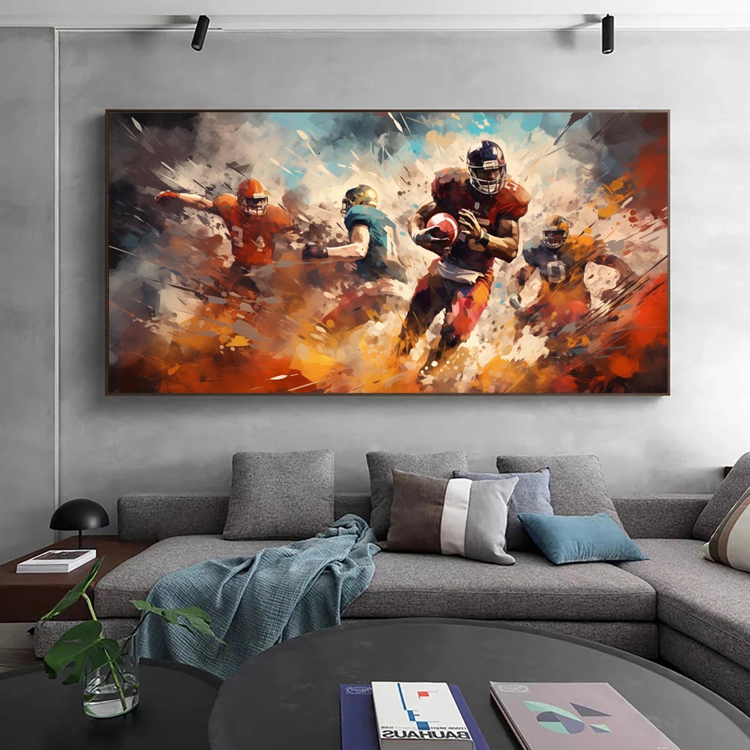 American Football Sport Art Painting Canvas #SA003 - Handmade Wall Decor for Sports Fans, Man Cave, Game Room & Office