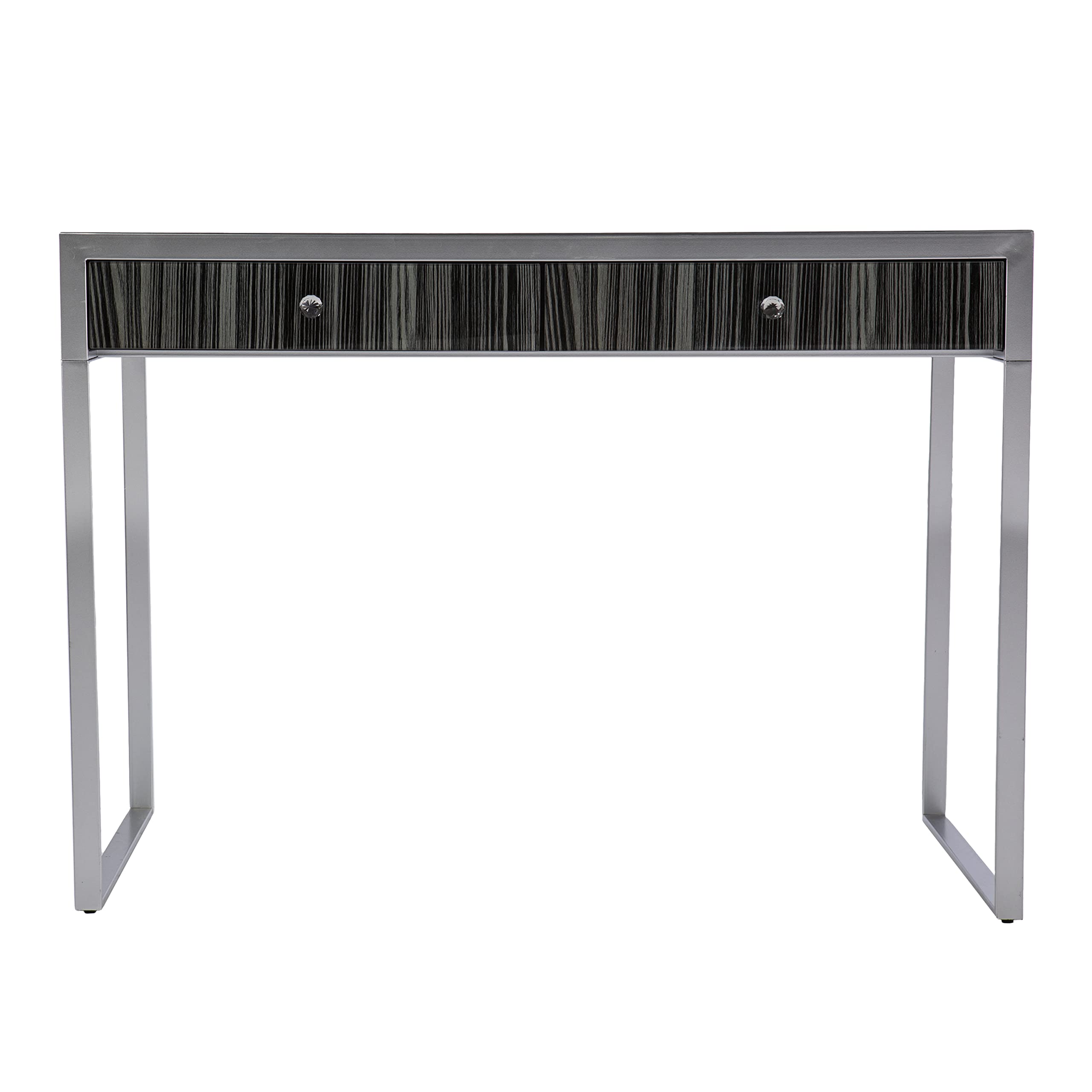 SEI Furniture Harpsden Writing Desk - Silver Finish Modern Home Office Desk for Study, Work & Small Spaces | Perfect for Remote Work, Online Classes & Crafting