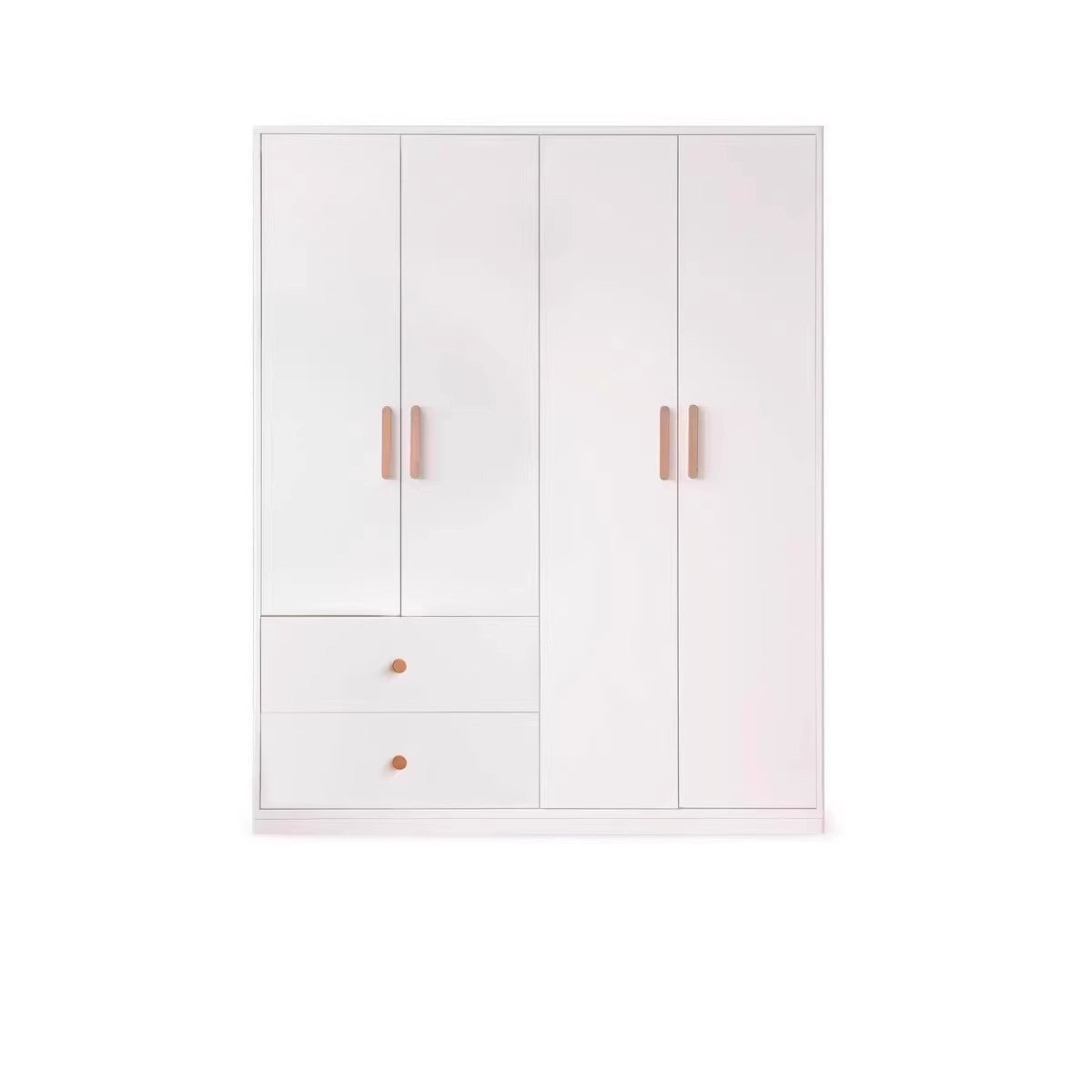 Pine Solid Wood Wardrobe - Cream Style Modern Closet for Bedroom, Living Room & Office Storage
