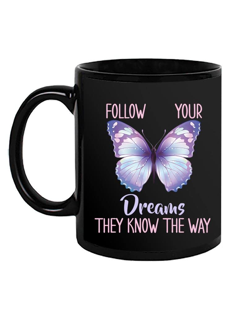 Follow Your Dreams Butterfly Coffee Mug - Inspirational Ceramic Cup for Tea & Coffee Lovers - Perfect Gift for Women, Office Use & Home Decor
