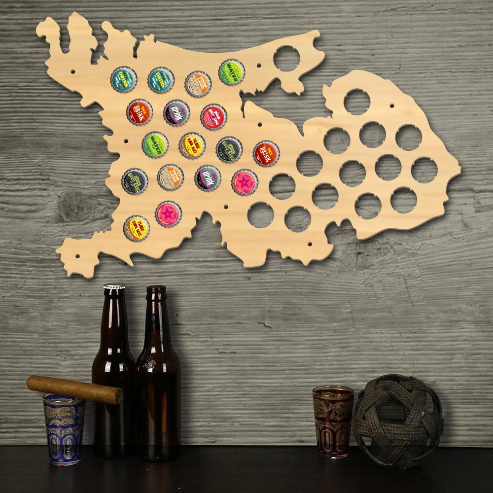 Netherlands Beer Cap Map - Patriotic Wooden Wall Sign for Dutch Beer Bottle Cap Display | Holland-Themed Man Cave Decor & Beer Lover Gift - Perfect for Home Bars, Game Rooms & Dutch Pride Collections