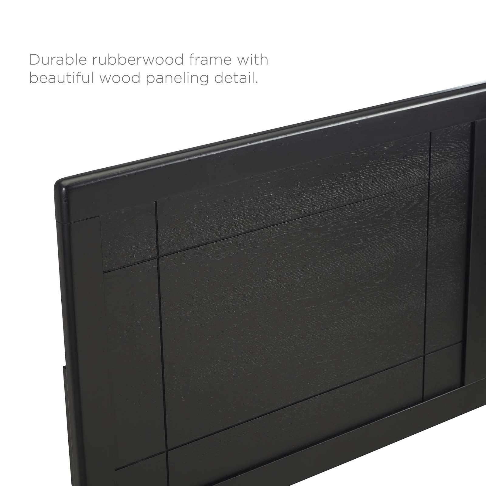 Modway MOD-6629-BLK Marlee King Wood Platform Bed with Splayed Legs - Black Wooden Bed Frame for Modern Bedroom - Perfect for Master Bedrooms, Guest Rooms & Minimalist Home Decor