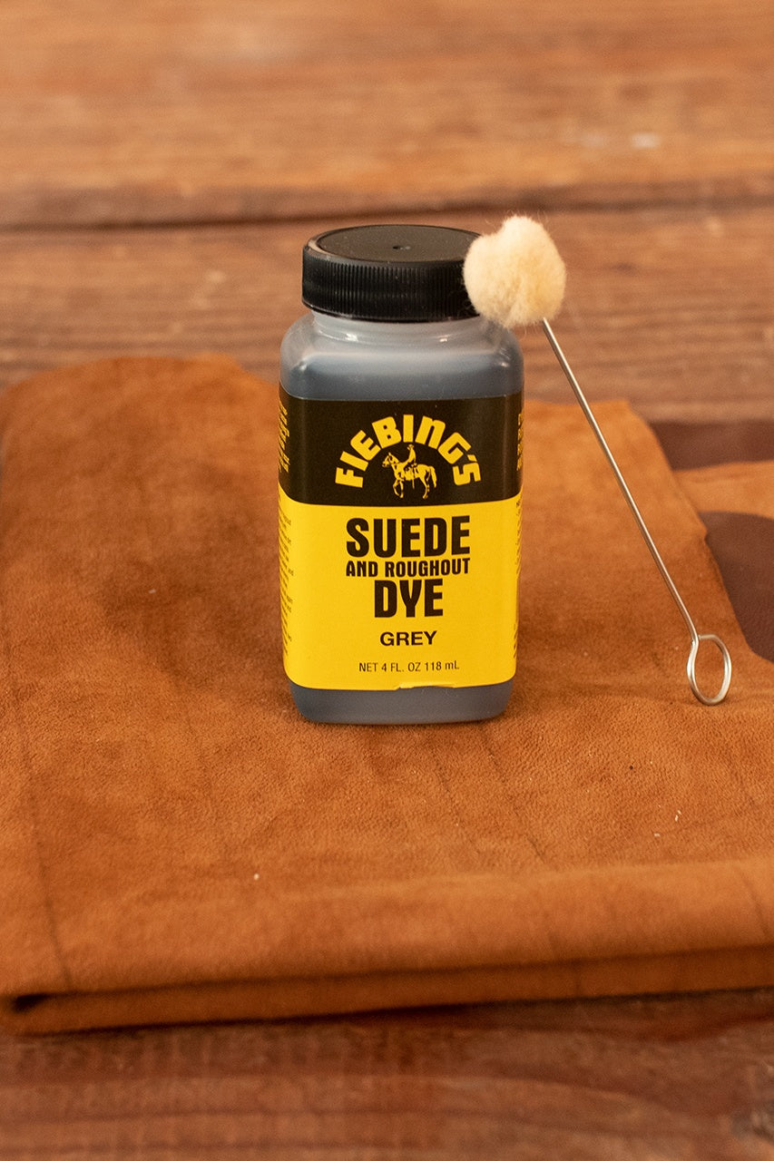Fiebing's Suede Leather Dye - 4 oz (118 ml) Grey Color - Professional Leather Shoe & Jacket Repair Kit for DIY Restoration & Color Touch-Up