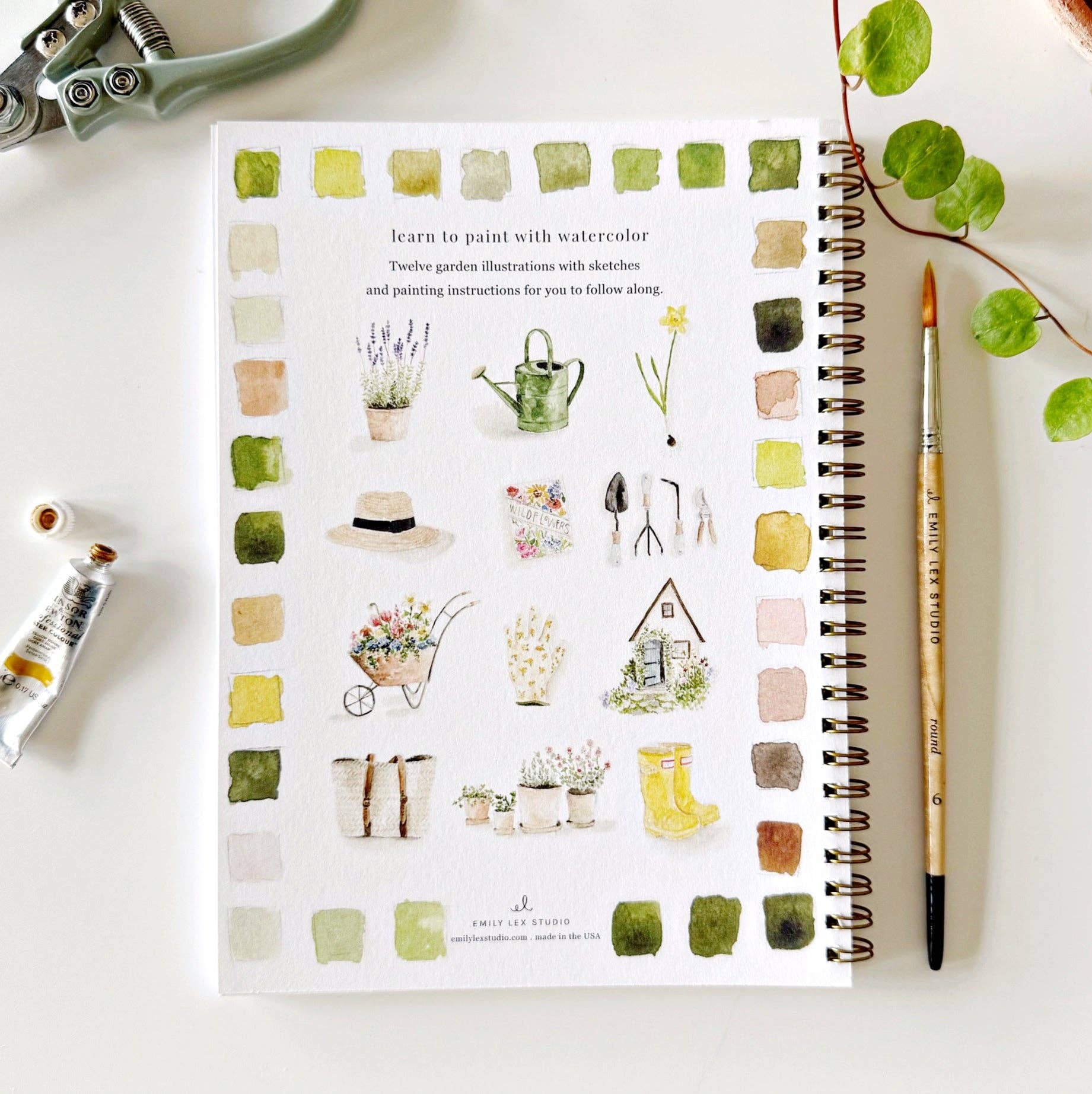 Garden Watercolor Workbook - Step-by-Step Guide for Beginners & Artists | Floral Painting Techniques, Botanical Art Projects | Perfect for Relaxation, DIY Home Decor & Gifts