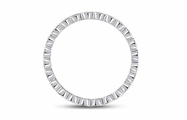 14K White Gold Diamond Bezel Women's Band Ring - 1/12 Cttw, Elegant Stackable Ring for Wedding, Anniversary & Everyday Wear