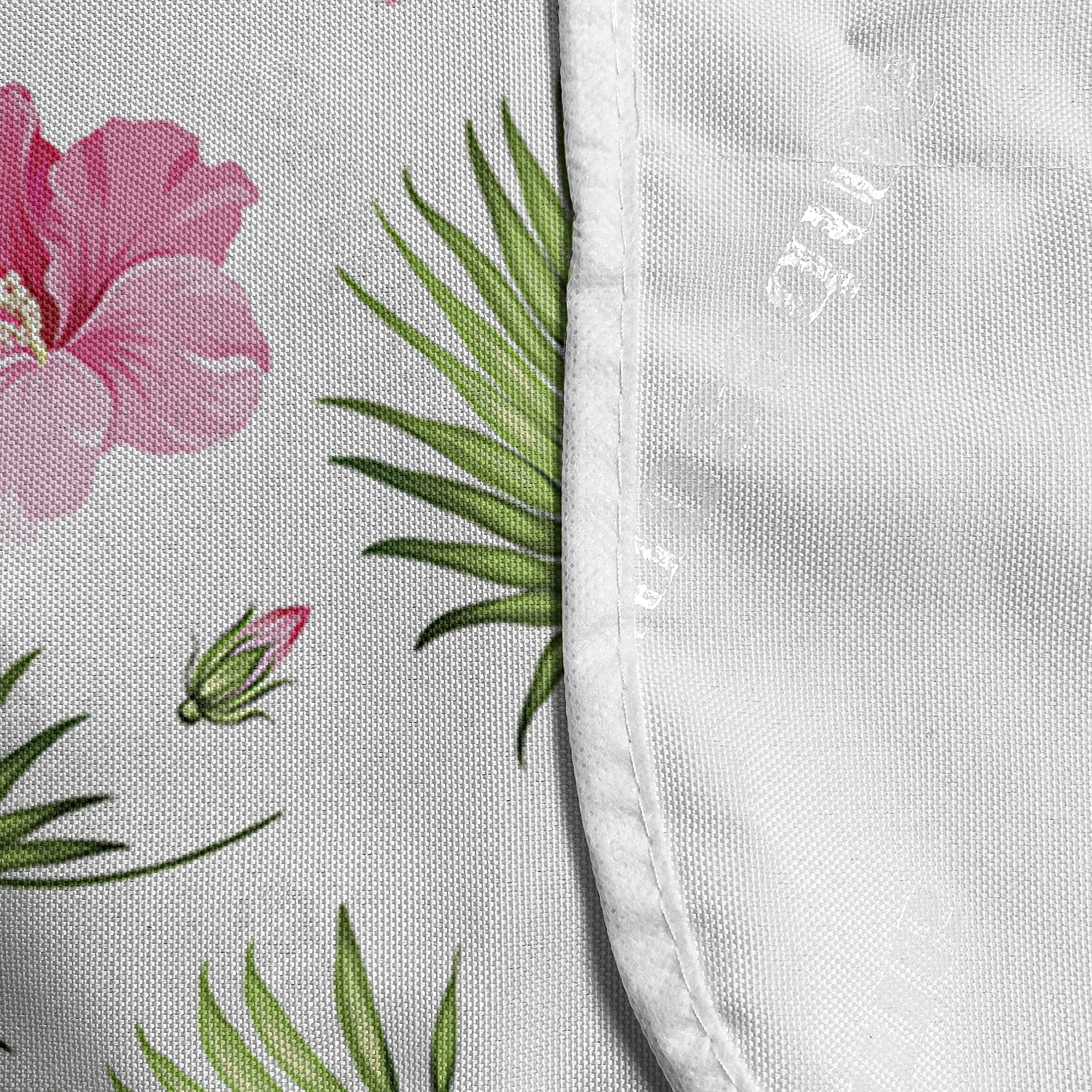 Ambesonne Tropical Microwave Cover - Pink Hibiscus & Green Palm Foliage Hawaiian Design, Waterproof Kitchen Organizer with Pockets (36