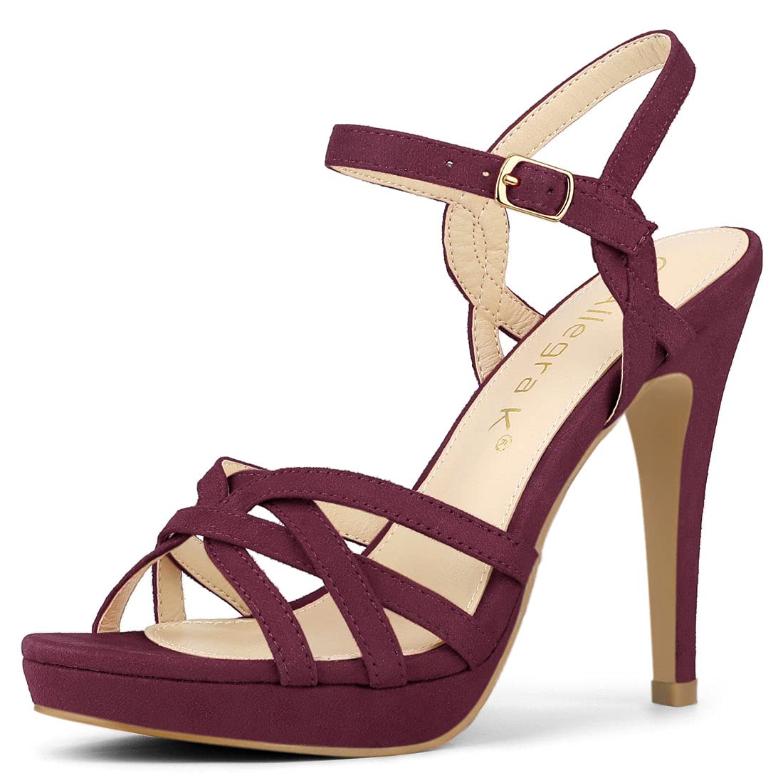 Allegra K Women's Strappy Platform Heels - Sexy Stiletto Heel Sandals for Women, Comfortable High Heel Dress Shoes for Party, Wedding & Evening Events