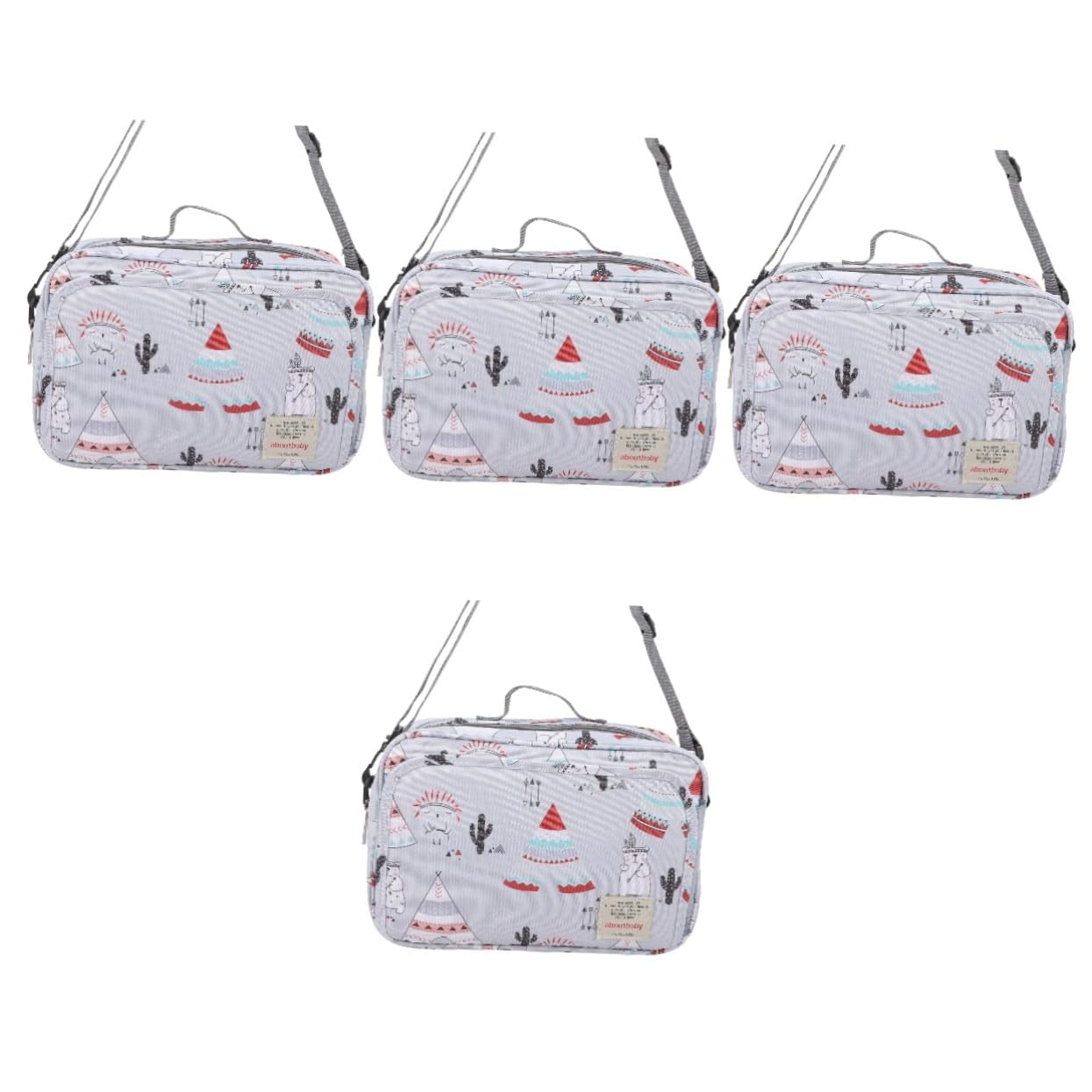 Toyvian 4-Piece Travel Diaper Organizer Set - Waterproof Polyester Diaper Tote Bag & Pouch for Baby Essentials - Perfect for Airplane, Car Trips & On-the-Go Parents