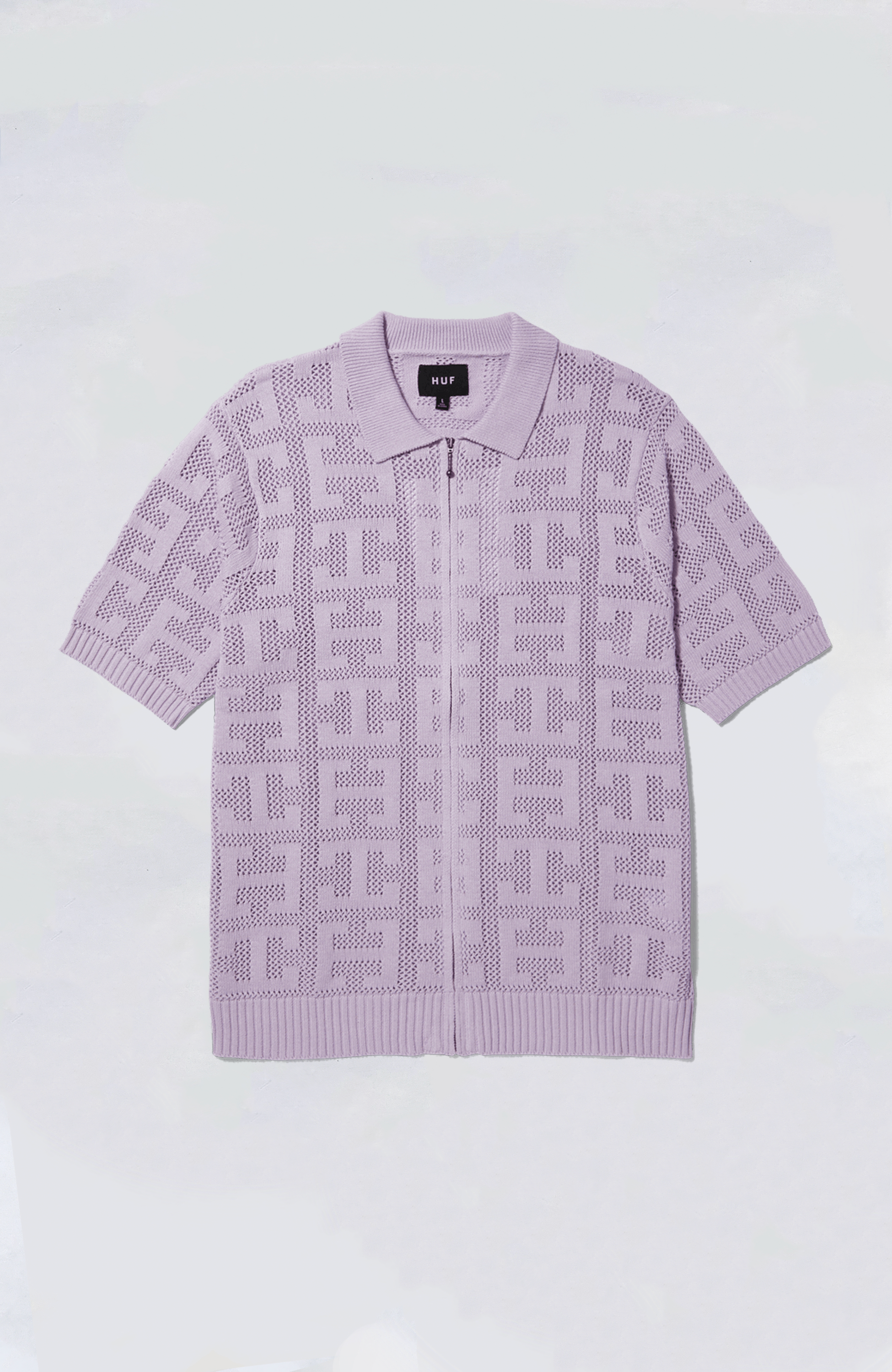 HUF Monogram Jacquard Zip Sweater for Men | Stylish Pullover Hoodie with Zipper | Perfect for Streetwear & Casual Outfits
