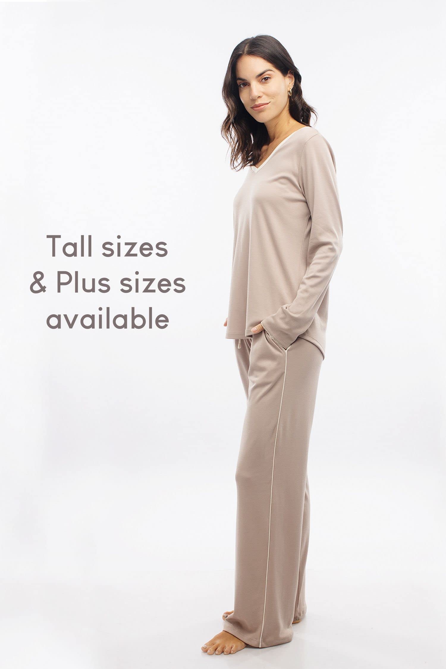 Premium Pima Cotton Women's Pajama Set - Ultra Soft Long Sleeve Sleepwear for Women | Cozy Lounge Wear & Nighttime Comfort