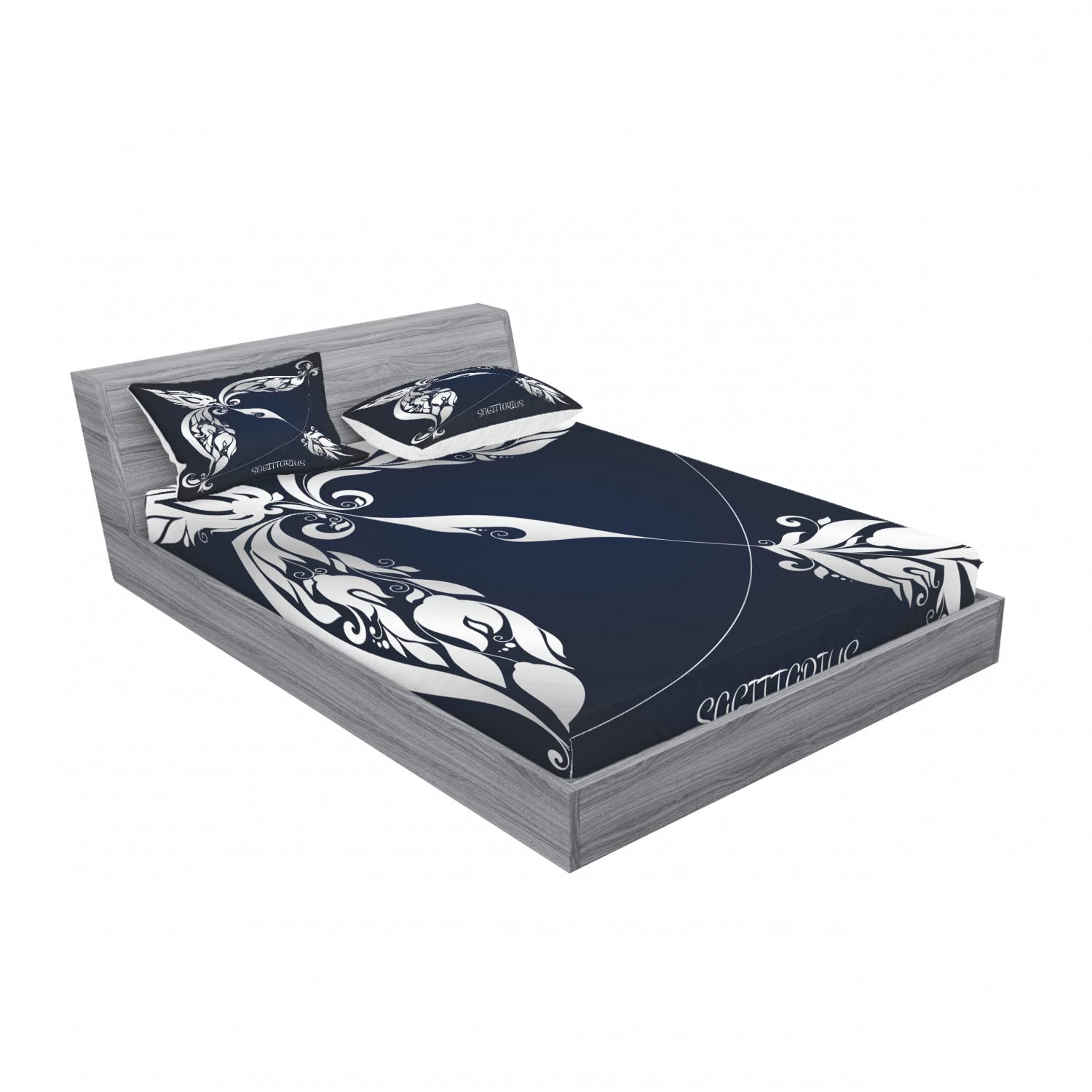 Ambesonne Planetary 2-Pack Queen Size Fitted Sheet & Pillow Sham Set - Space Theme Bedding with Grey and Blue Planetary Impacts Design - Includes 2 Fitted Sheets & 4 Pillowcases - Perfect for Astronomy Lovers' Bedroom Decor & Sci-Fi Themed Rooms