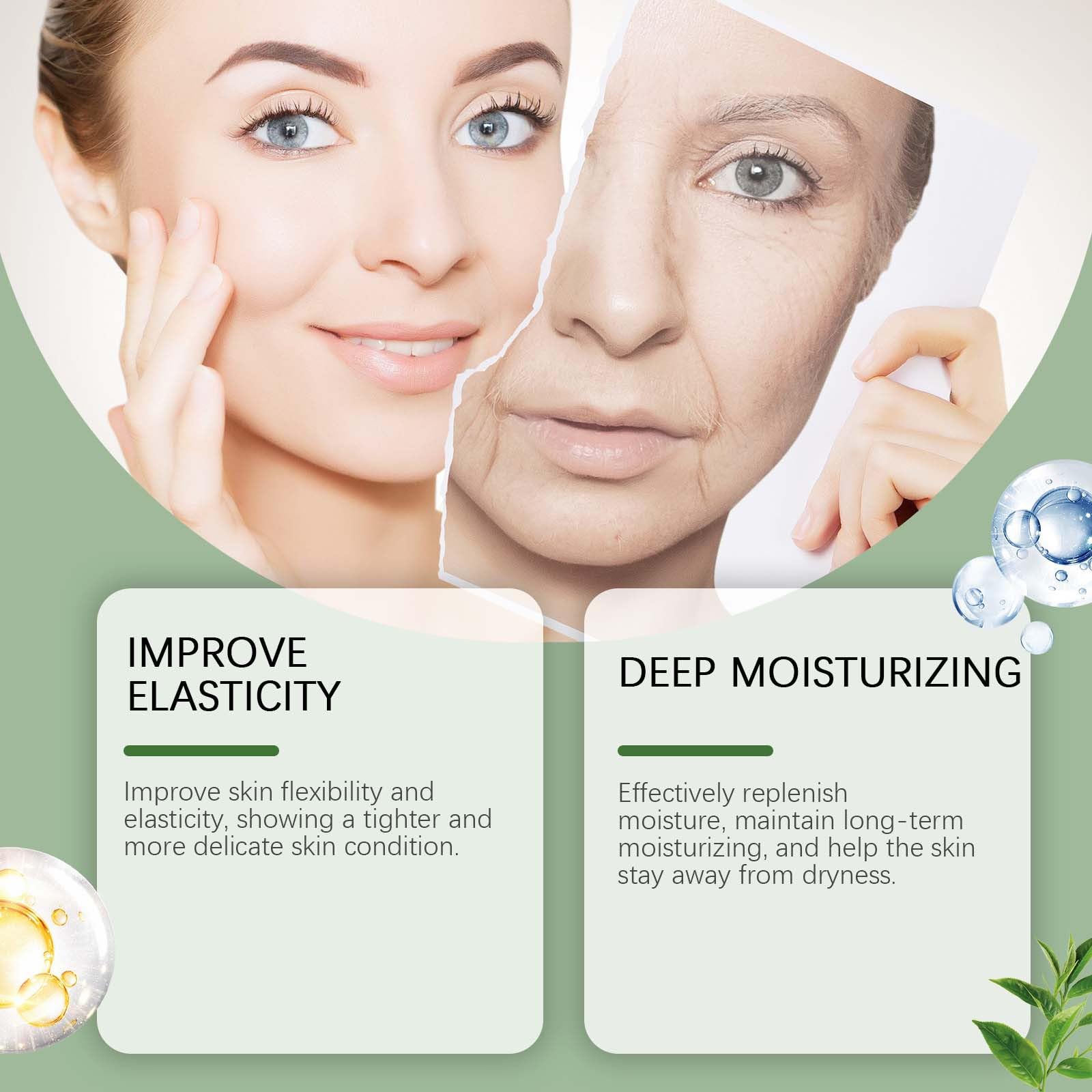 Collagen Jelly Cream with Green Tea, Niacinamide & Hydrolyzed Collagen - Hydrating Face Moisturizer for All Skin Types | Day & Night Skincare Routine, Anti-Aging Treatment for Dry & Sensitive Skin