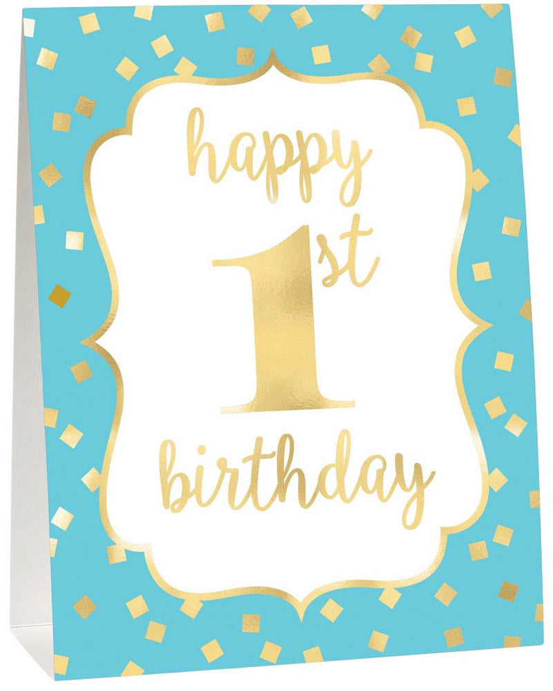 1st Birthday Boy Buffet Decoration Kit - Pack of 12 - Perfect for Baby Boy's First Birthday Party, Baby Shower & Celebration Decorations