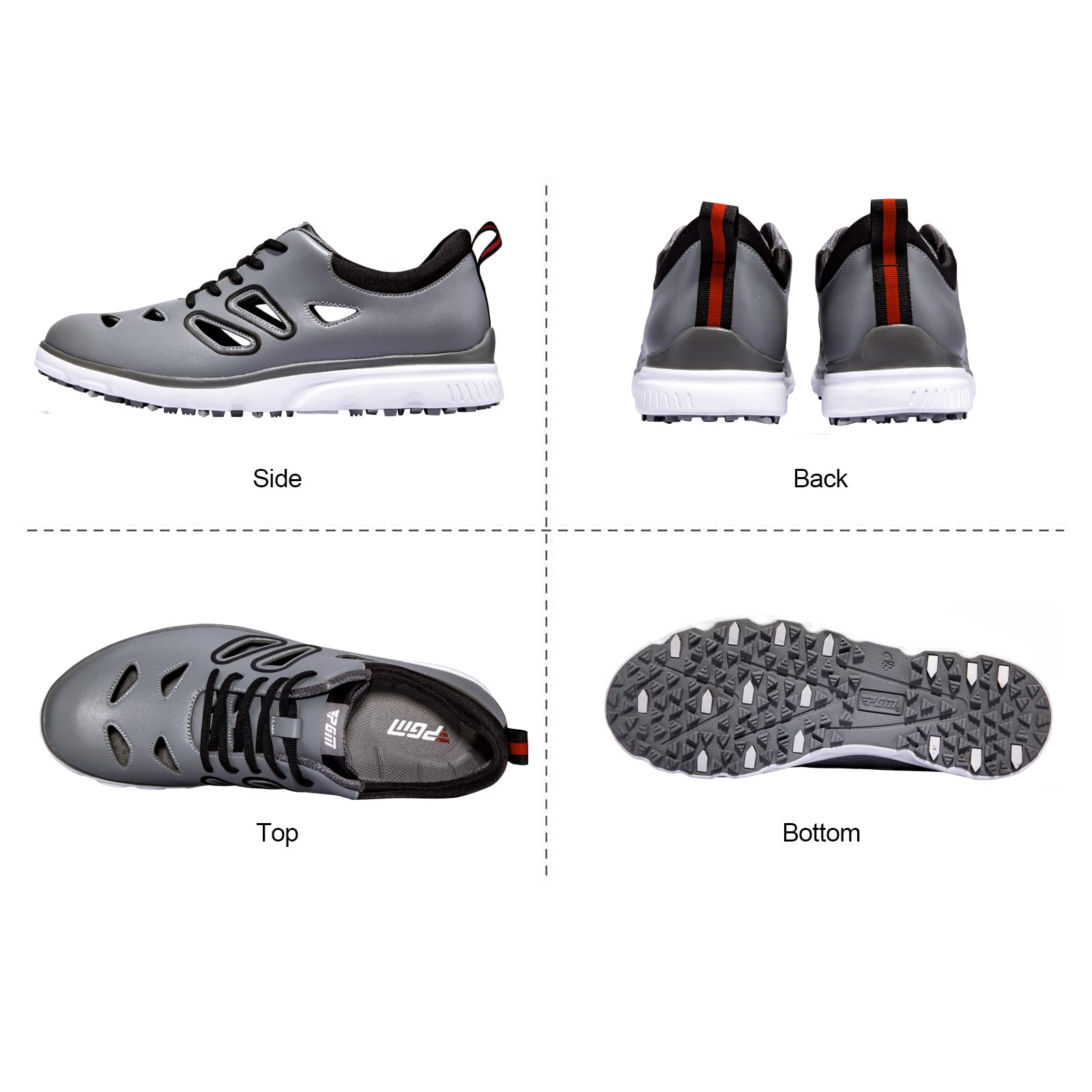 **PGM Men's Spiked Golf Shoes - Breathable Summer Golf Training Sneakers with Anti-Slip Sole for Walking & Outdoor Sports | Perfect for Course Play & Driving Range Practice**