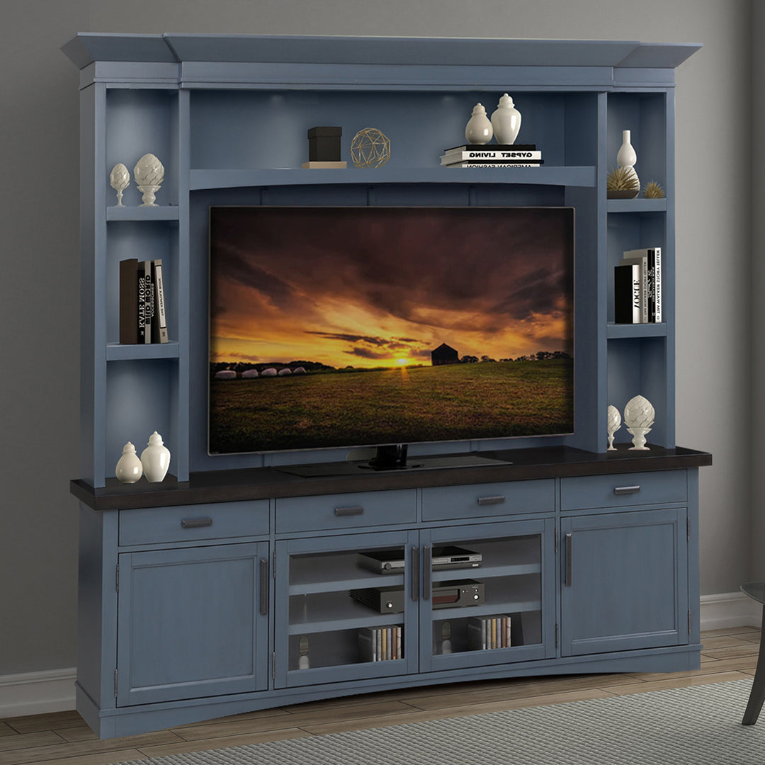 Modern Roots TV Stand Entertainment Center with Storage - Wooden Media Console for Living Room, Bedroom, Home Theater (Use for TV, Gaming Console, Books & Decor)