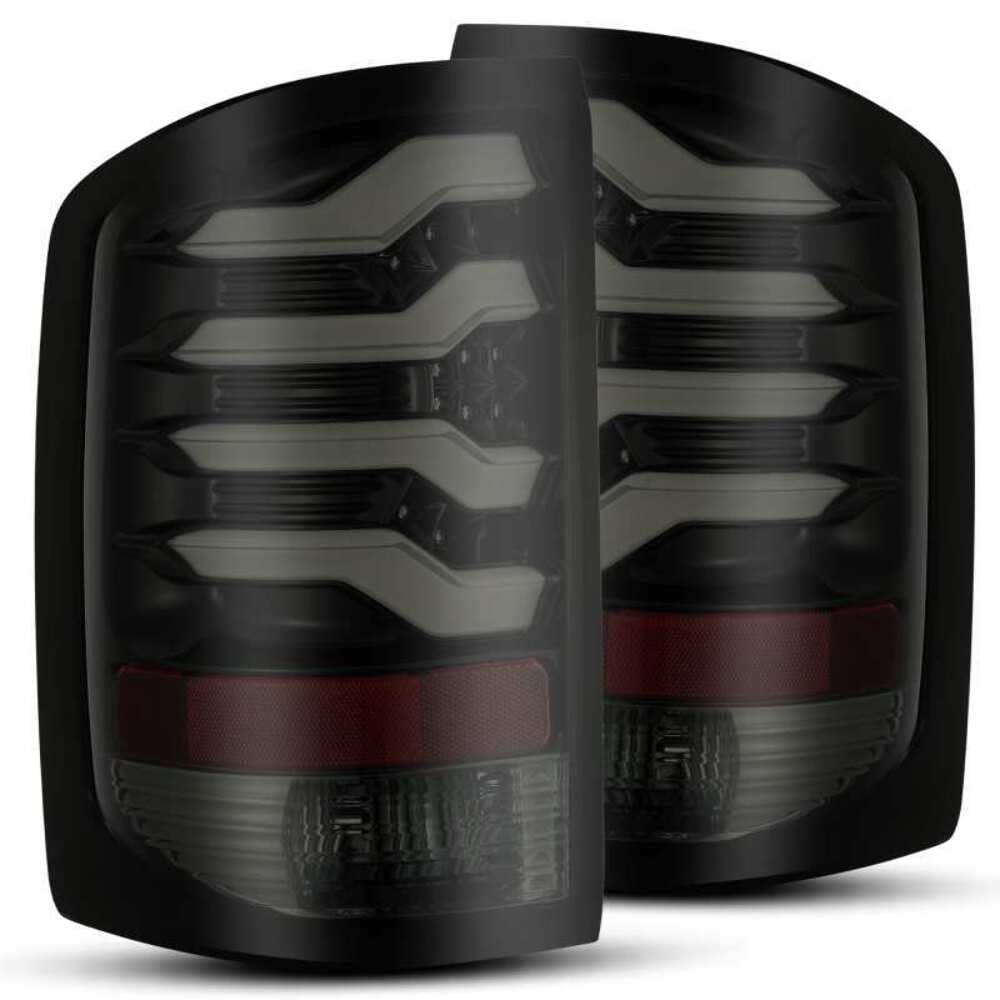 AlphaRex PRO-Series LED Tail Lights for 2014-2018 GMC Sierra 1500 - Jet Black - Durable & Bright LED Brake Lights - Perfect for Off-Roading & Night Driving