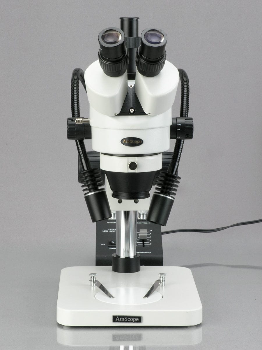 Amscope SM 1TSW2 L6W 10M 3.5 225X Zoom Stereo Microscope with Adjustable Gooseneck LED Illumination & 10MP USB Digital Camera - Perfect for Electronics Repair, Jewelry Inspection, and Scientific Research