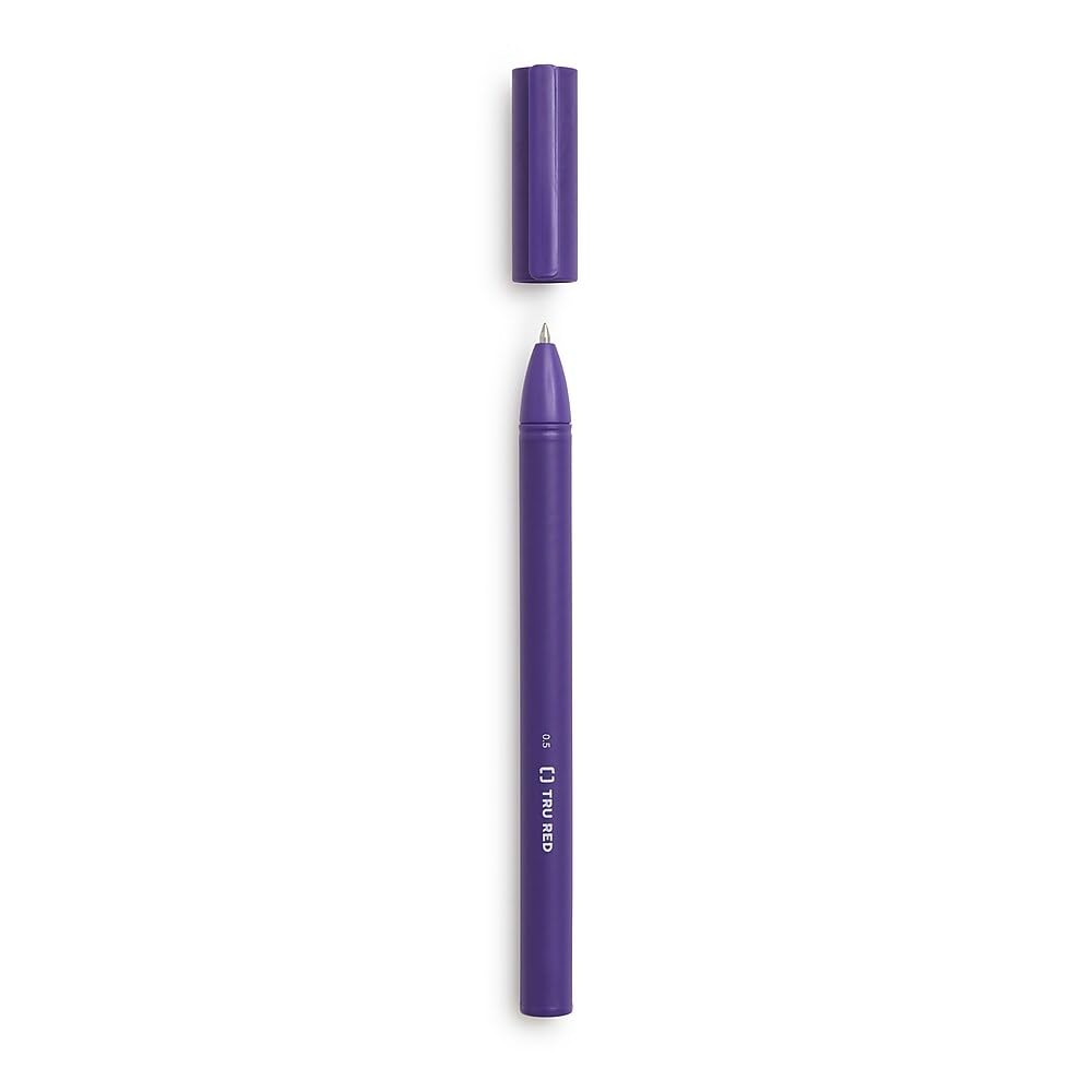 STAPLES TRU RED Quick Dry Gel Pens, Fine Point 0.5mm, 12-Pack - Smooth Writing for Office, School & Note Taking