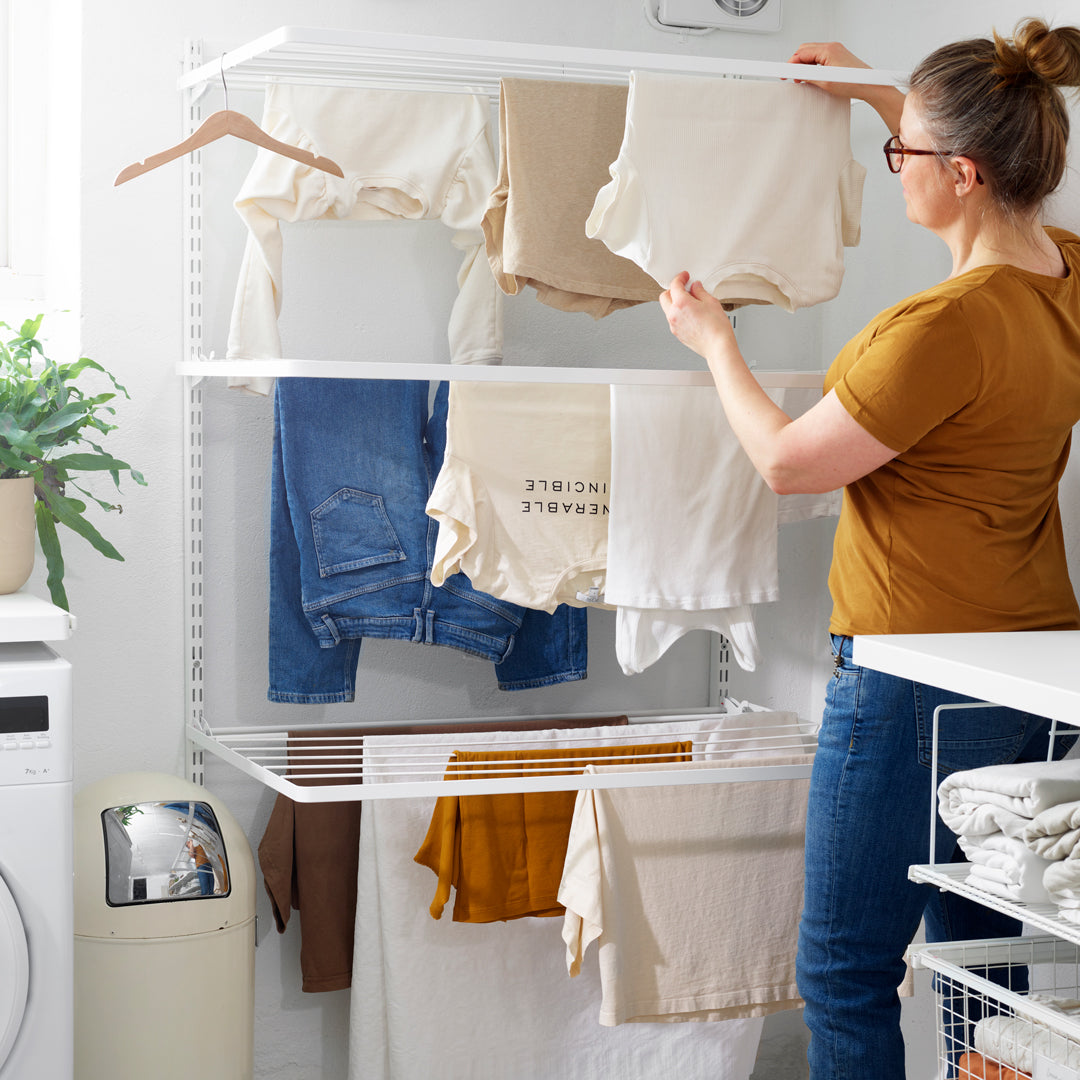 Elfa Laundry Bundle - 60cm & 90cm Options | Space-Saving Laundry Storage Solution for Small Homes & Apartments