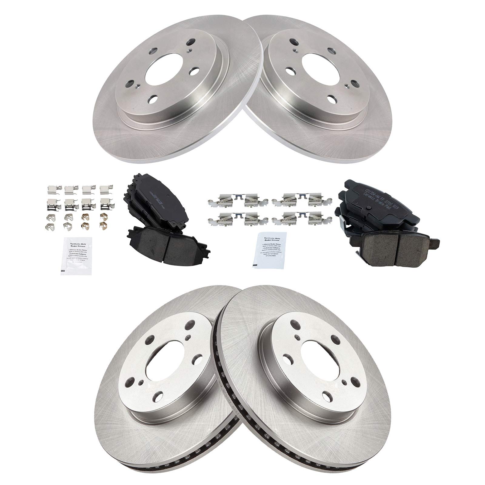 High-Performance Front & Rear Ceramic Brake Pads & Rotors Kit for Scion xB - Low Noise, Dust-Free, Long-Lasting - Perfect for City Driving, Highway Commuting & Performance Upgrades
