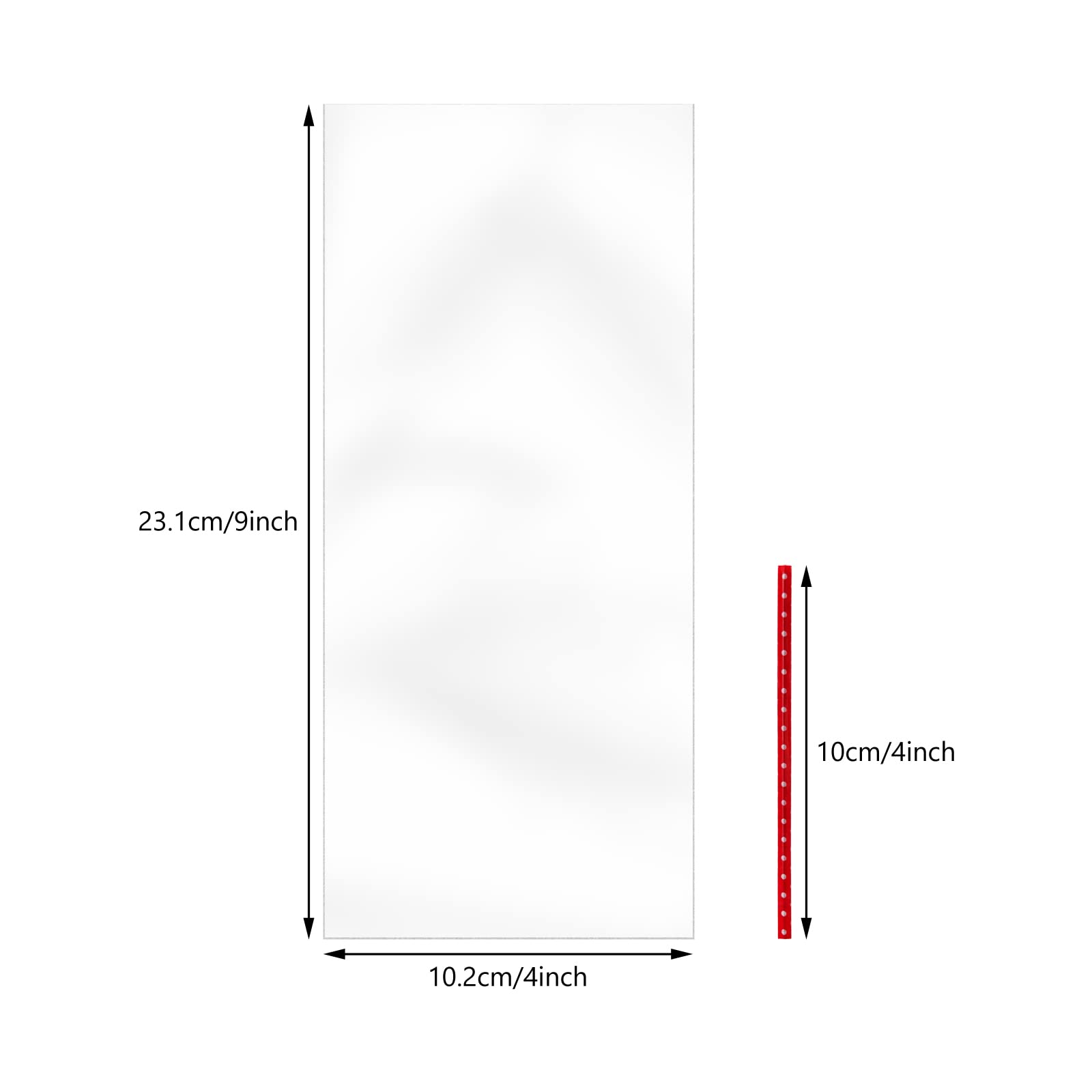 Newkita 100-Pack 4x9 Inch Clear Cellophane Bags with 4