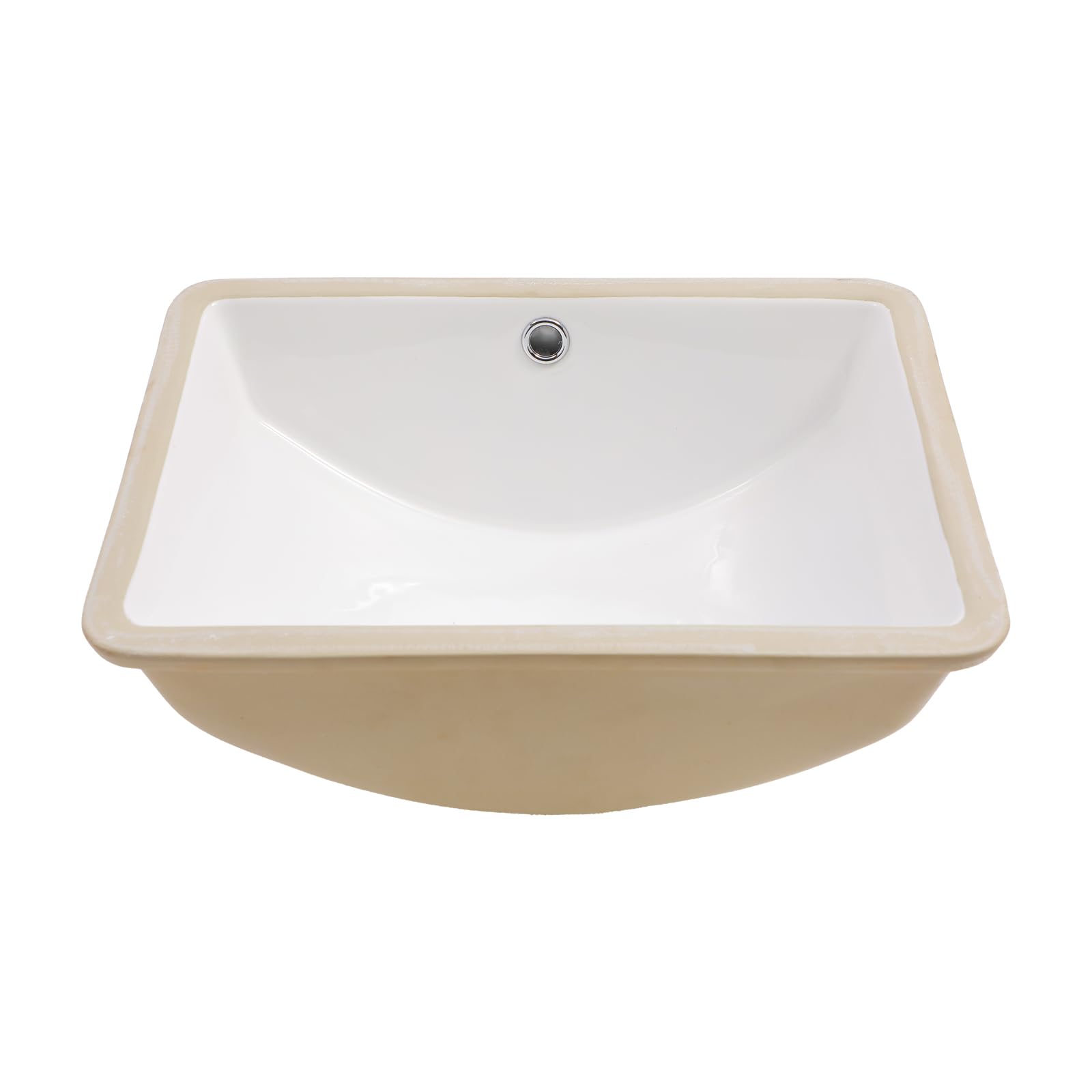 Kichae 18x14 Inch Modern White Rectangular Undermount Bathroom Sink - Porcelain Ceramic Vanity Lavatory with Overflow for Contemporary Home & Commercial Use