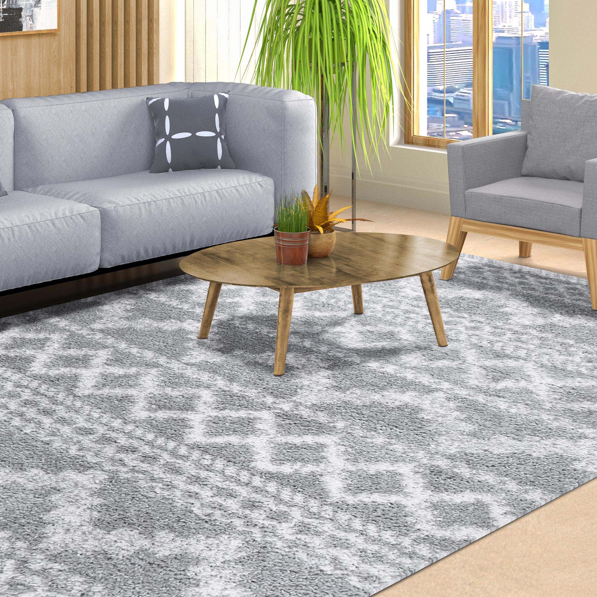 Bohemian Shag Area Rug - Soft Plush Geometric Design for Living Room, Bedroom & Nursery | Stylish & Cozy Home Decor