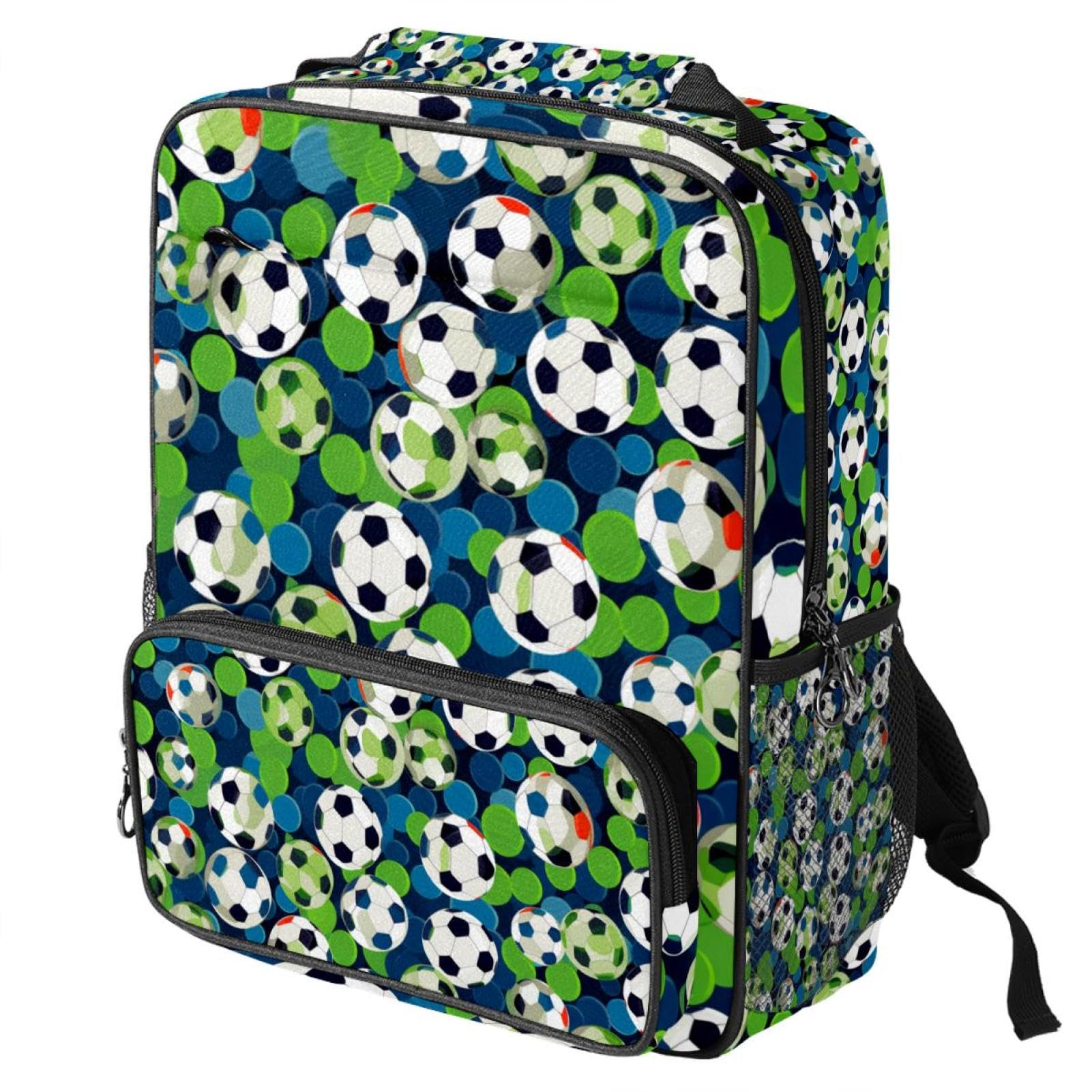Stylish Travel & Work Backpack with Floral Soccer Ball Design - Perfect for Commuting, Gym, School & Outdoor Adventures