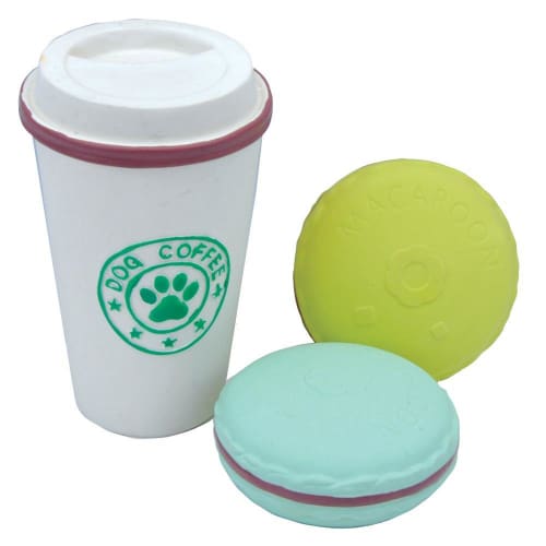 Durable Coffee Cup & Cookies Dog Toy Set - Chew Resistant Plush Squeaky Toys for Small & Medium Dogs - Perfect for Playtime, Training & Gifts