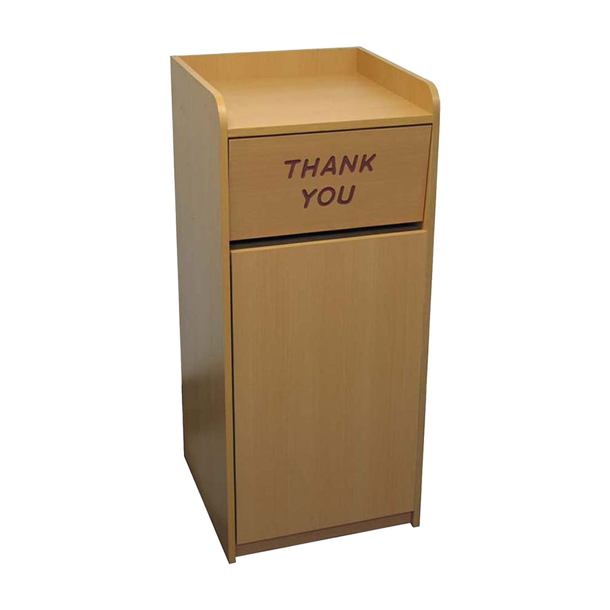 DHC TC 828 N Thank You Trash Can Cabinet - Natural Wood Kitchen Waste Bin Storage - 24