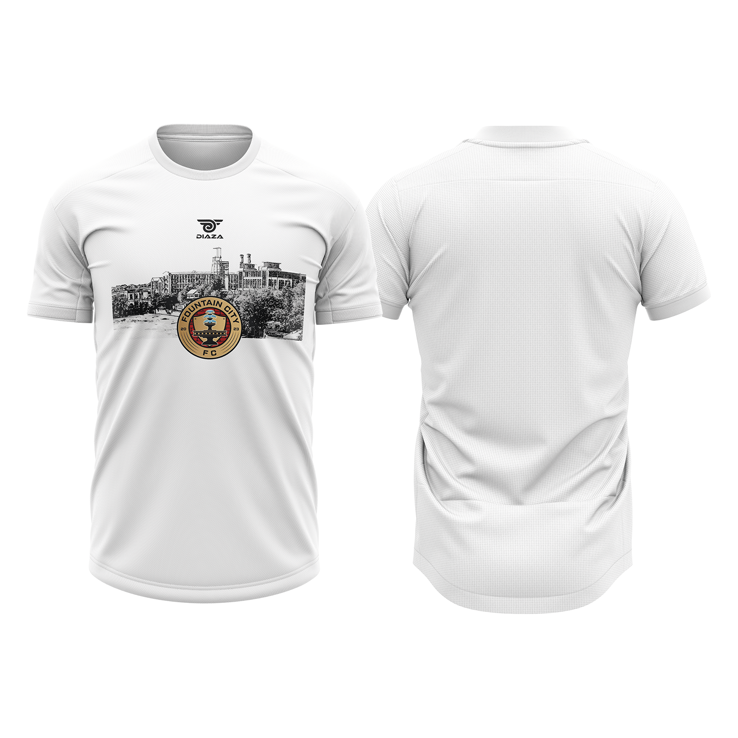 Custom Fountain City Promotional T-Shirt - White Cotton Tee for Events, Giveaways & Branding | Unisex Fit for Men & Women